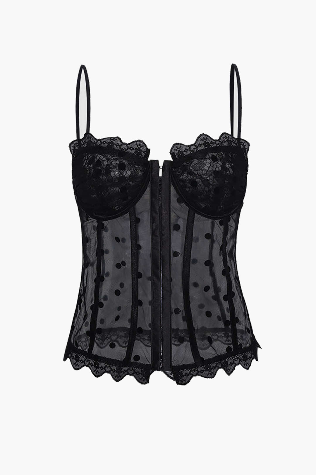 Lace Detail Mesh Corset Top - Y2K Aesthetic Cute Crop Top for Coquette and Grunge Styles