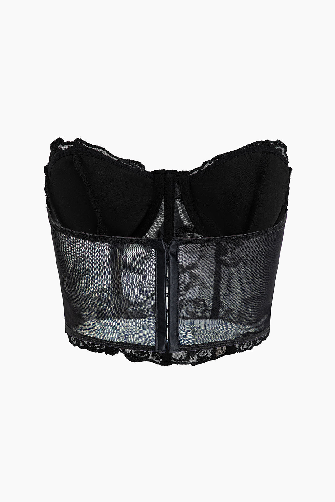 Lace Hook and Eye Back Bustier Tube Top - Y2K Fashion Coquette Aesthetic Cute Crop Top