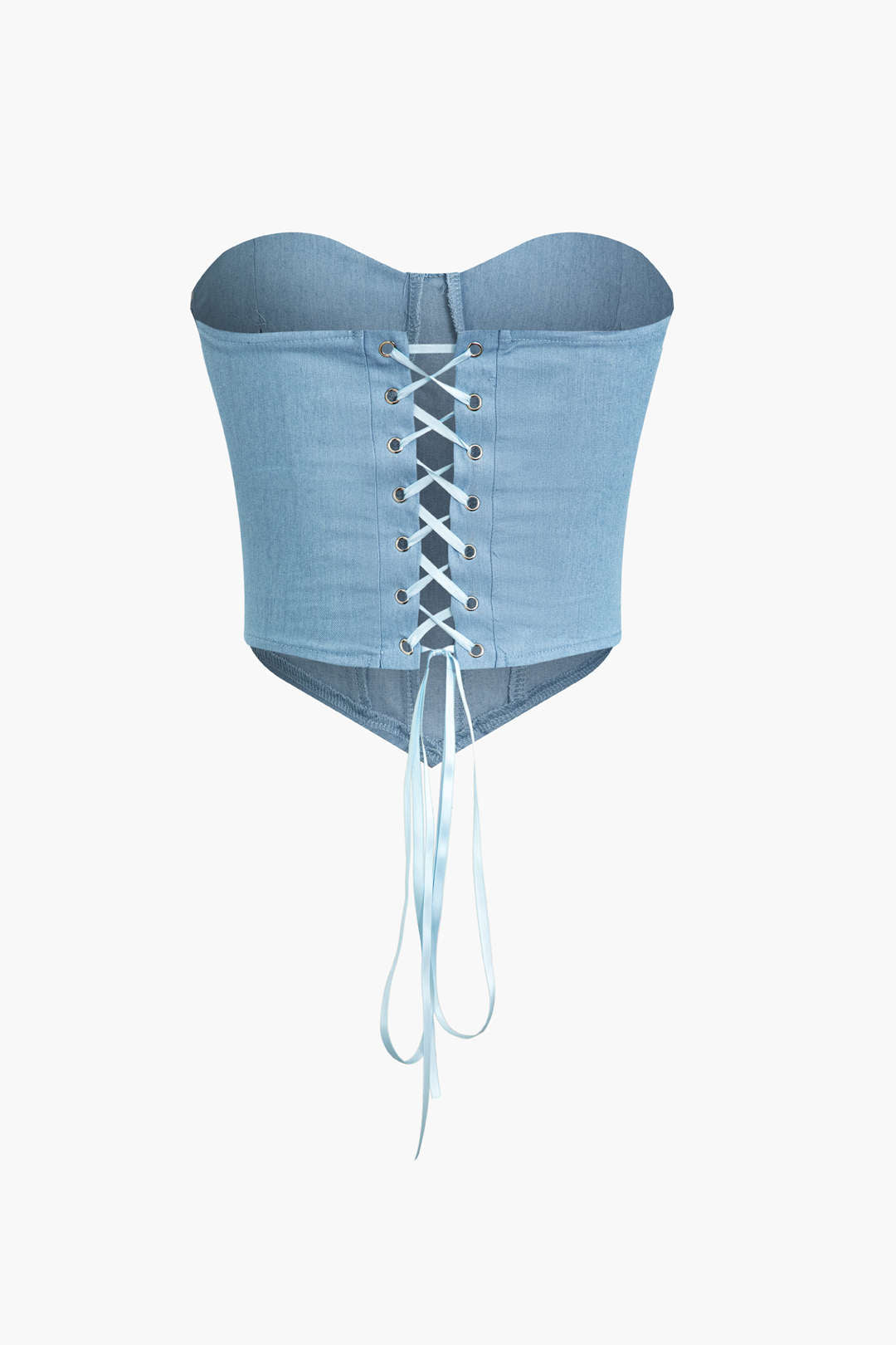 Lace-Up Denim Corset Top: Y2K Fashion Meets Coquette Aesthetic for Trendy Outfits