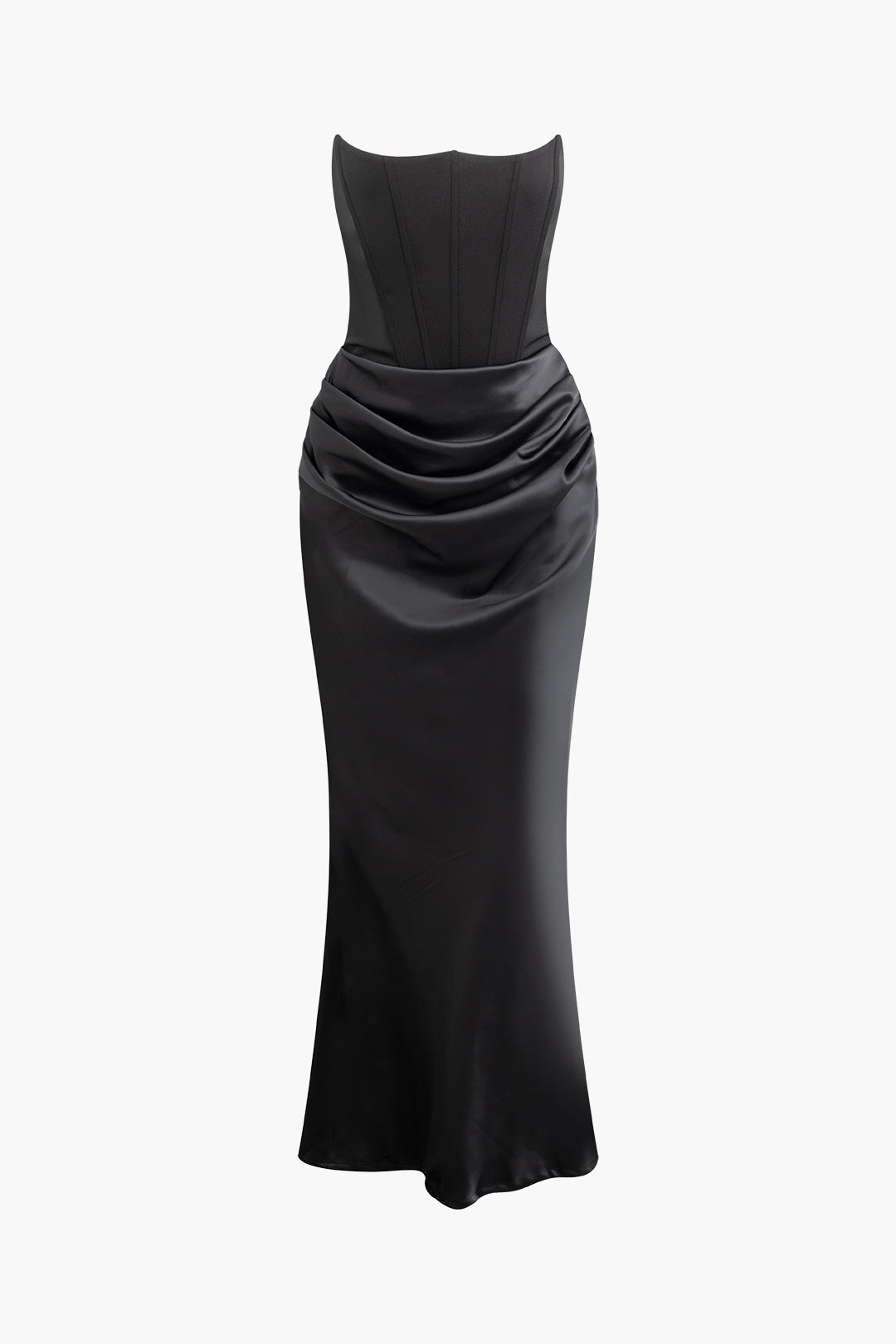 Layered Strapless Mermaid Maxi Dress for Y2K Fashion Lovers - Elegant Aesthetic Style