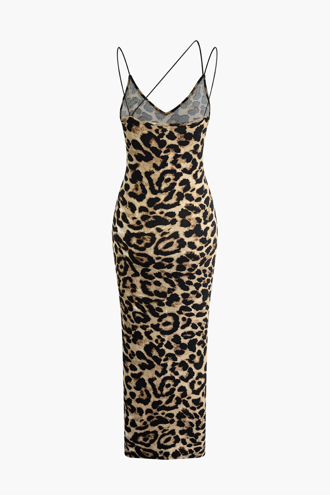 Leopard Print V-Neck Midi Dress - Chic Y2K Aesthetic Slip Dress for Effortless Style