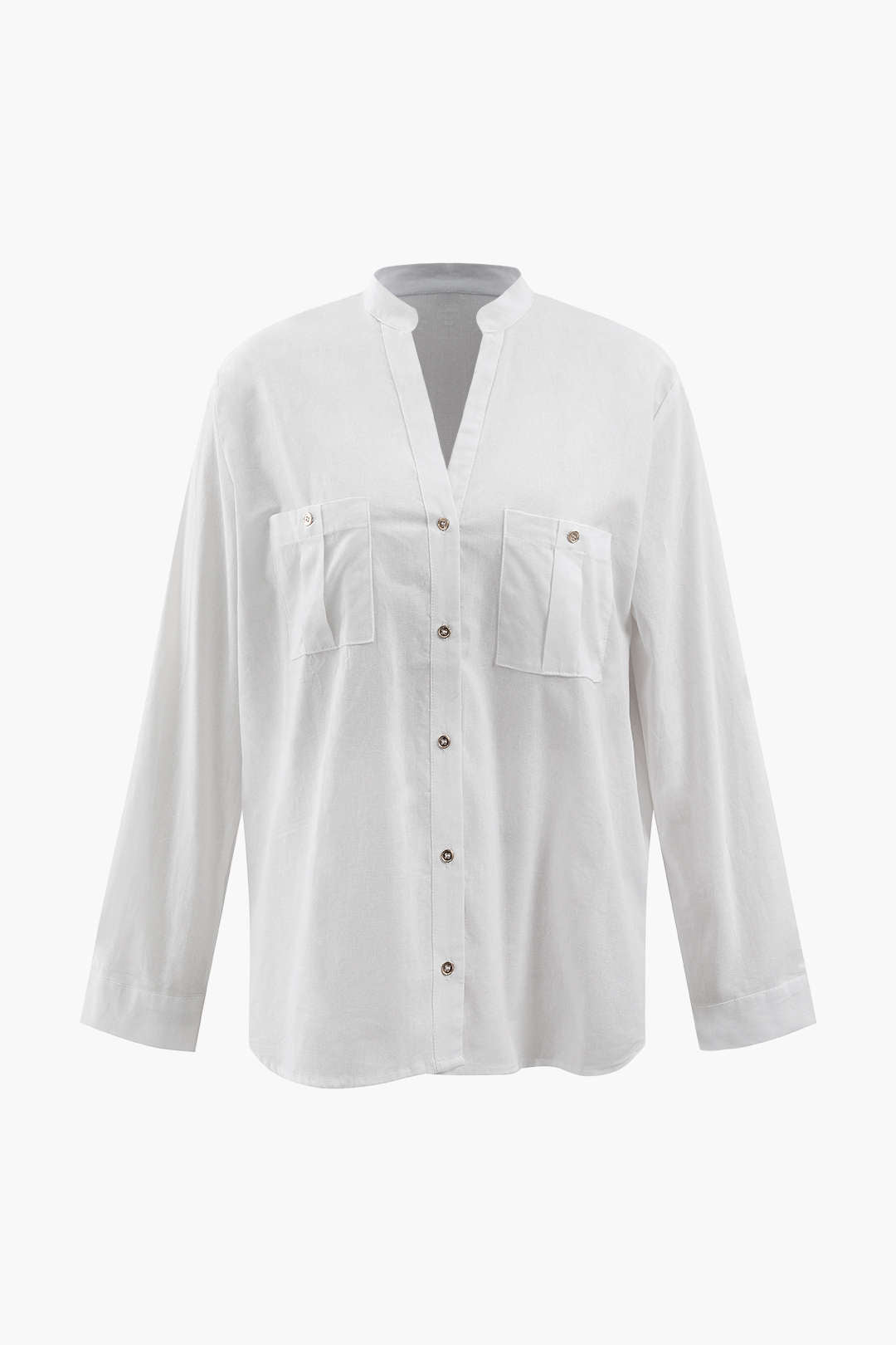 Linen-Blend Pocket Shirt for Y2K Aesthetic Outfits and Coquette Style Looks