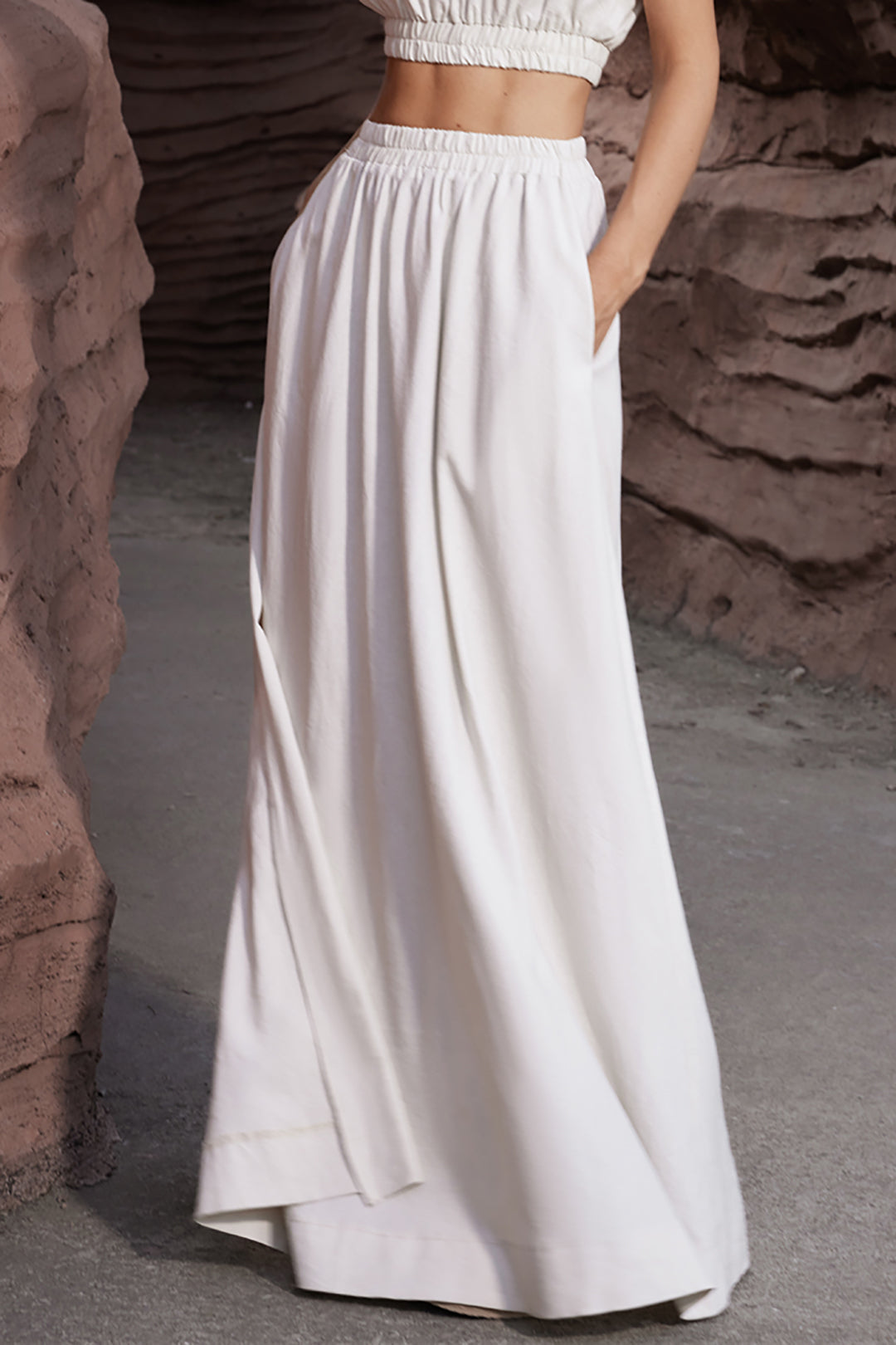 Linen High Waist Maxi Skirt - Y2K Aesthetic Fashion for Effortless Style and Comfort