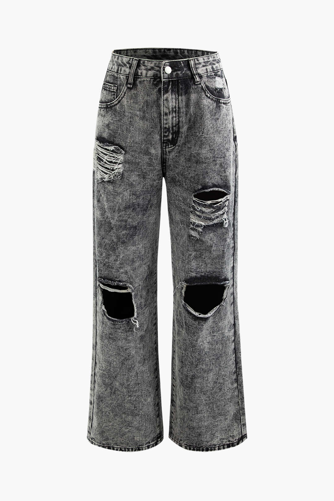 Low Rise Distressed Ripped Straight Leg Jeans for Y2K Aesthetic and Grunge Style Outfits