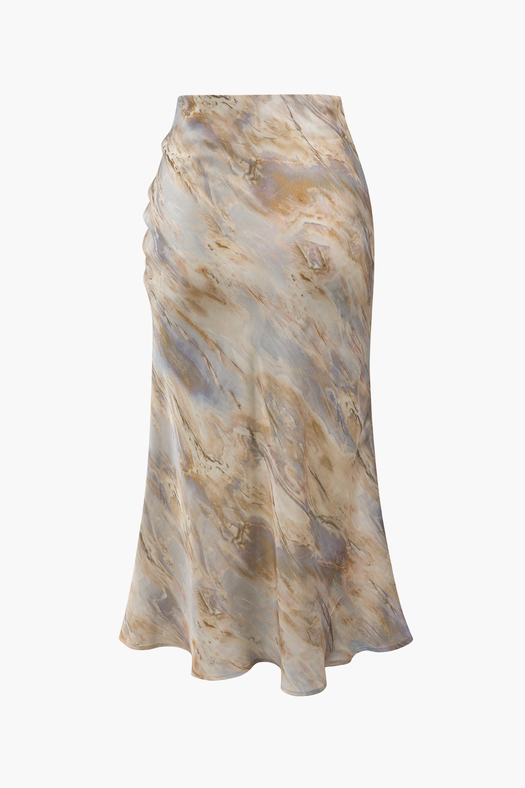 Marble Print Drawstring Slit Midi Skirt - Y2K Aesthetic Fashion for Trendy Outfits