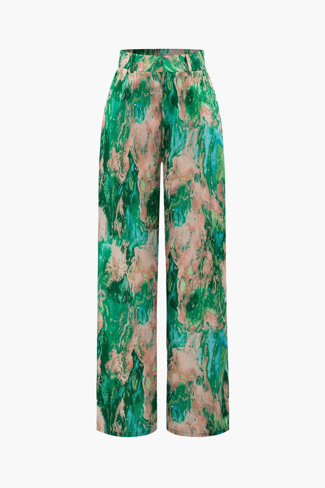 Marble Print High-Waisted Y2K Straight Leg Pants for Trendy Aesthetic Outfits