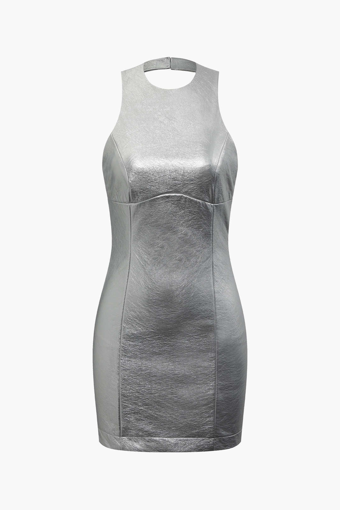 Metallic Backless Mini Dress - Y2K Aesthetic Party Dress for Trendy Nights Out