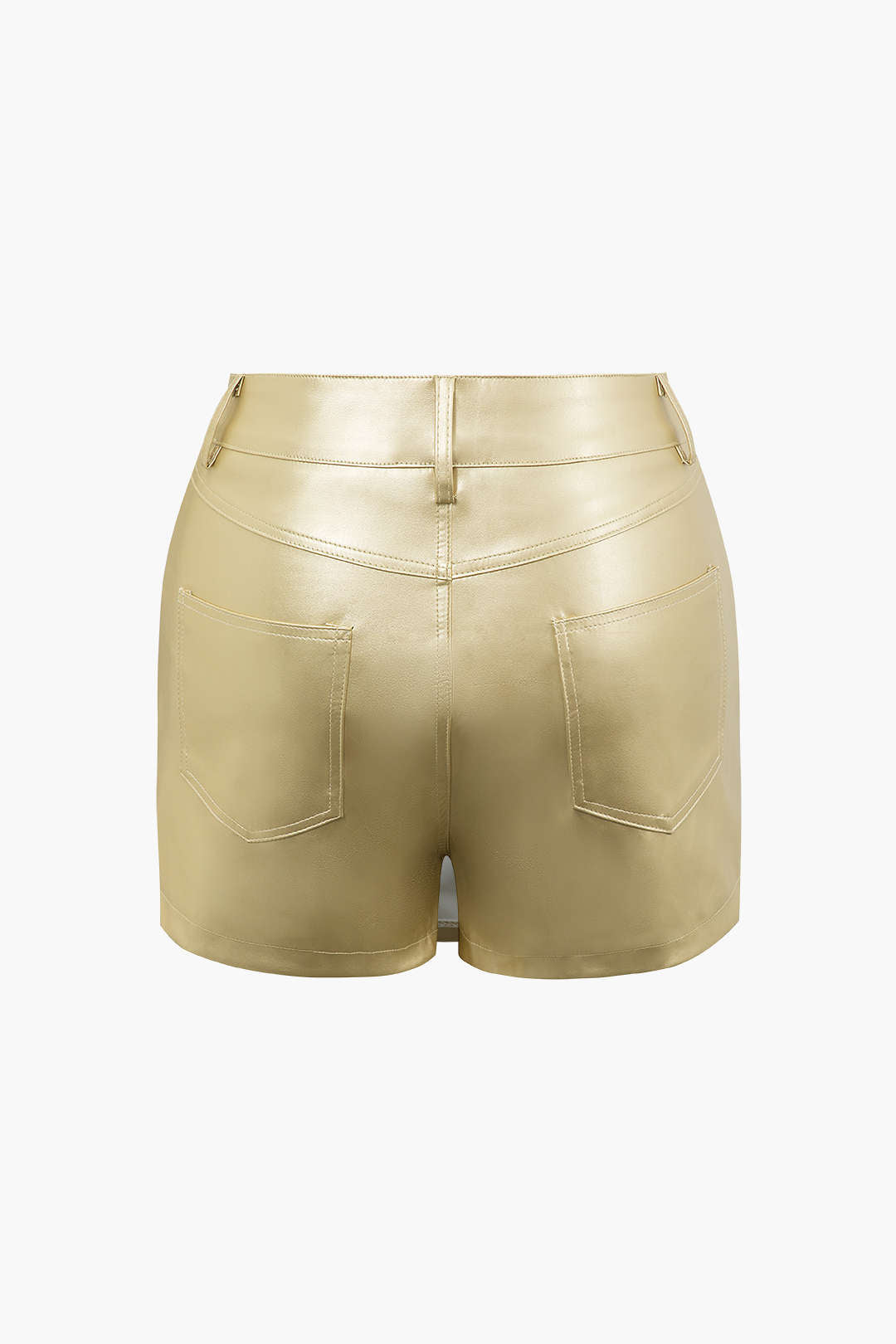 Metallic Faux Leather Y2K Shorts for Trendy Grunge and Coquette Aesthetic Outfits