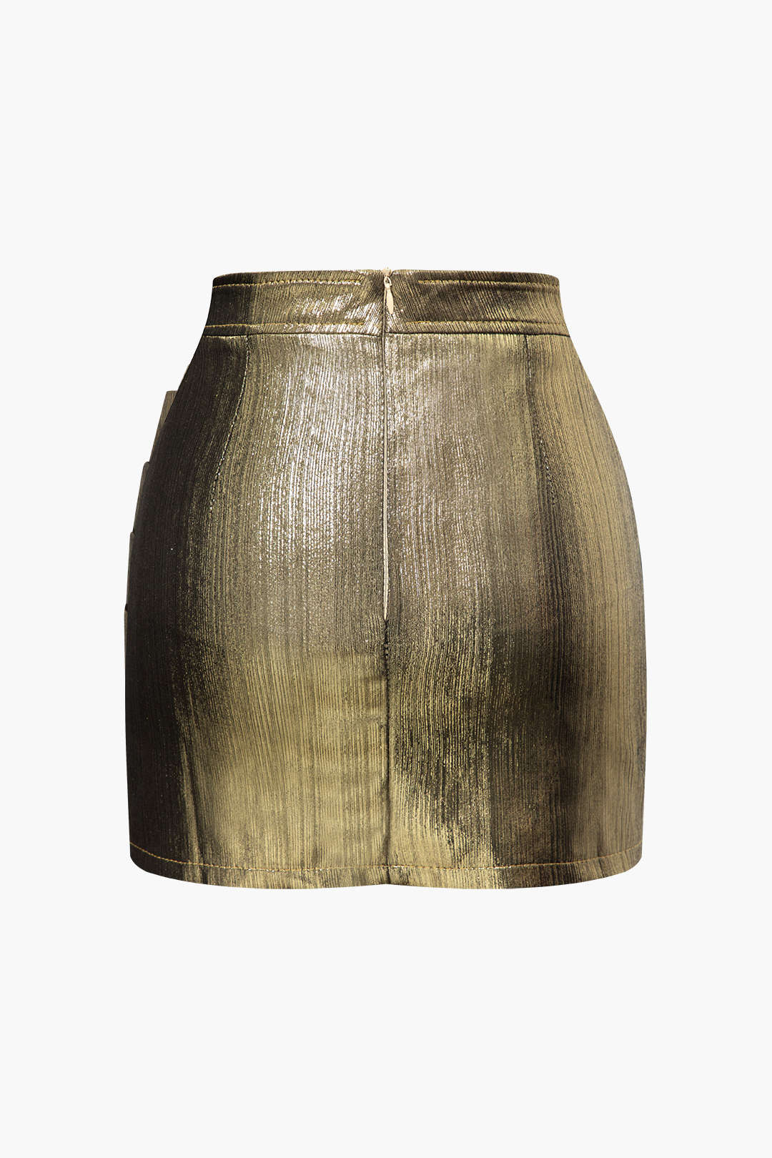 Metallic Pleated Mini Skirt with Zip Back - Y2K Aesthetic Fashion Essential