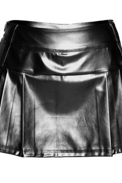 Metallic Pleated Zip-Up Mini Skirt - Y2K Fashion Essential for Aesthetic Outfits