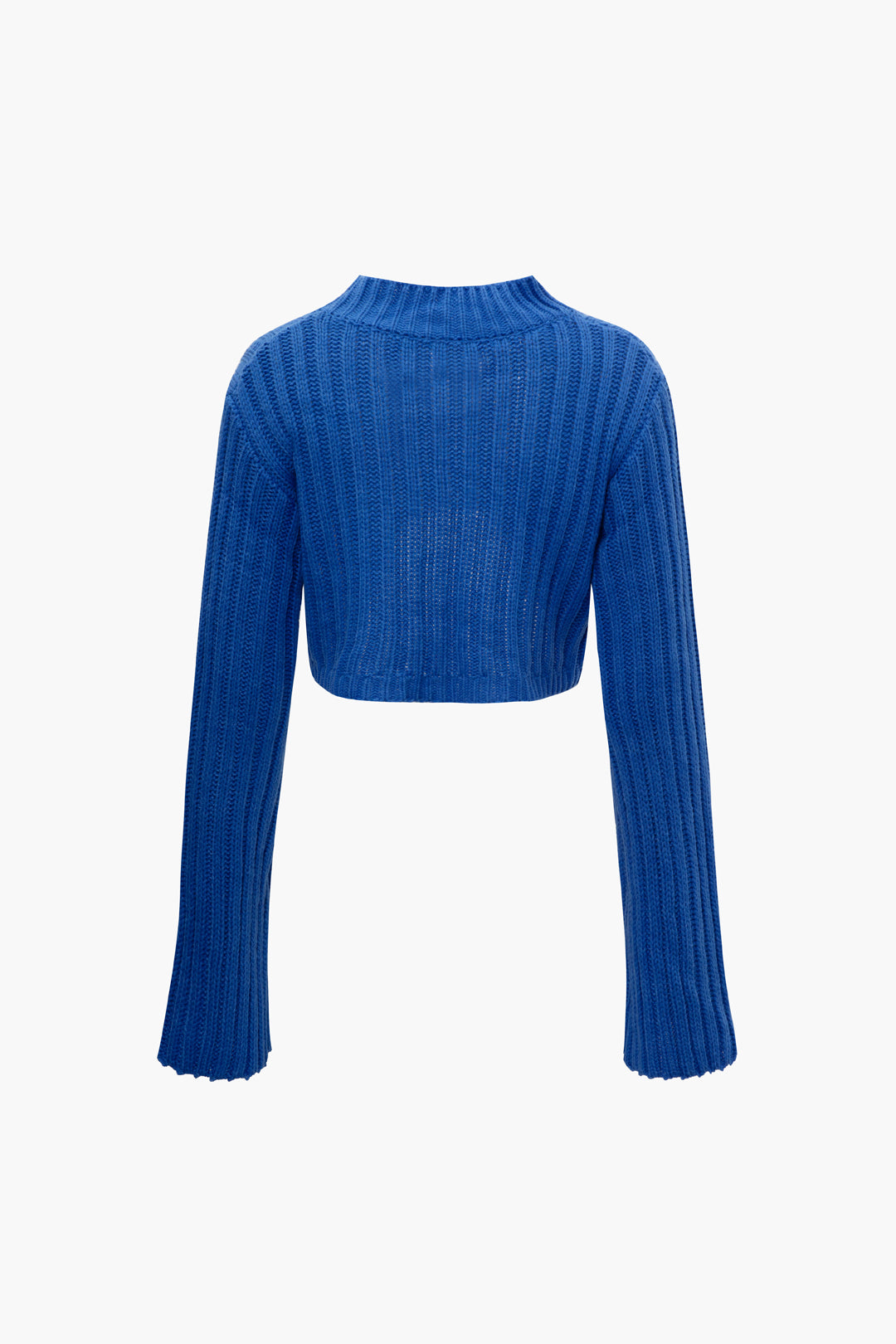 Mock Neck Knit Slit Front Long Sleeve Crop Top - Y2K Aesthetic Cute Top for Stylish Outfits