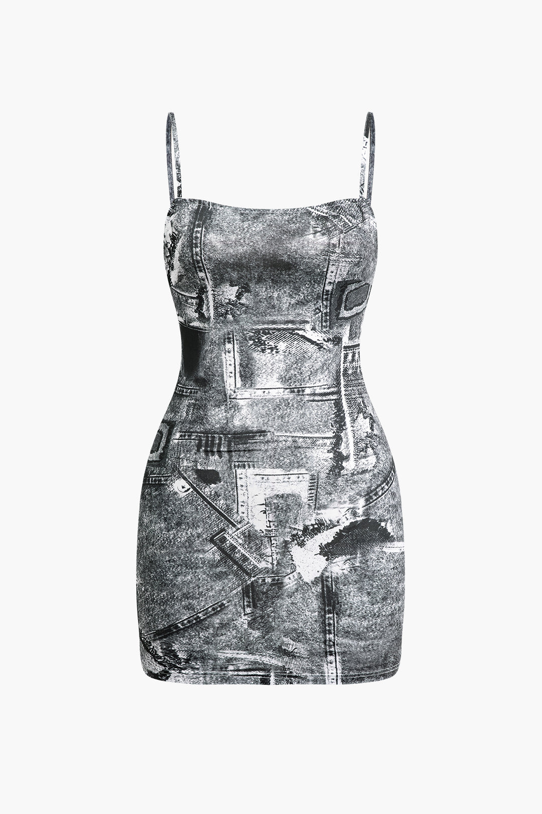 Newspaper Print Y2K Cami Mini Dress - Trendy Coquette Aesthetic for Stylish Outfits