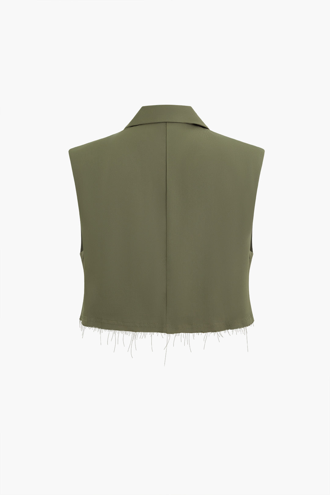 Notched Lapel Frayed Hem Vest - Y2K Aesthetic Layering Essential for Trendy Outfits