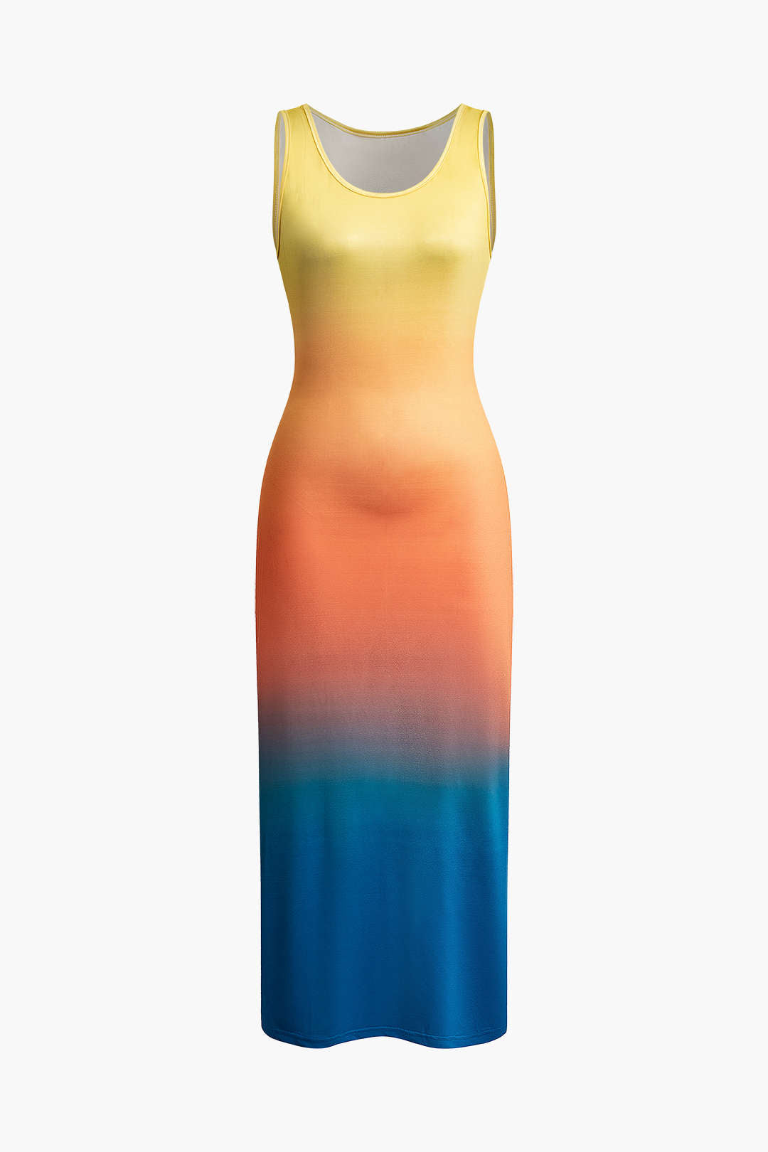 Ombre Cut Out Sleeveless Midi Dress - Y2K Aesthetic Fashion for Trendy Outfits