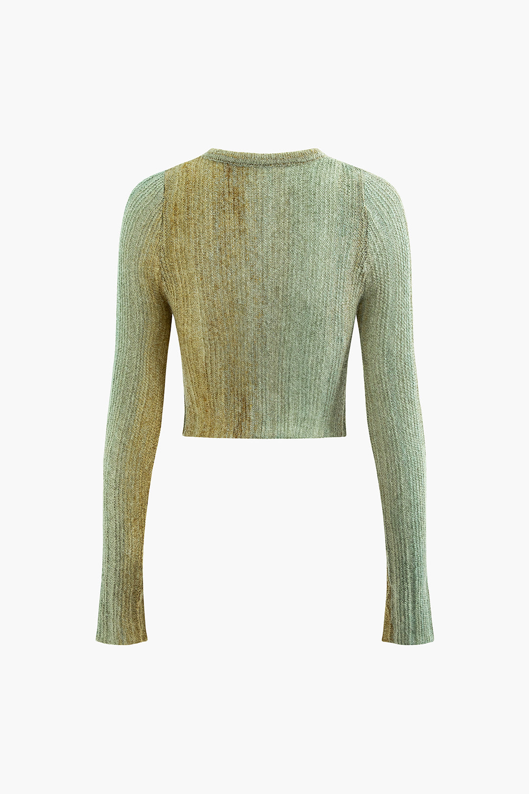 Ombre Round Neck Knit Long Sleeve Top - Y2K Aesthetic Cute Layering Essential