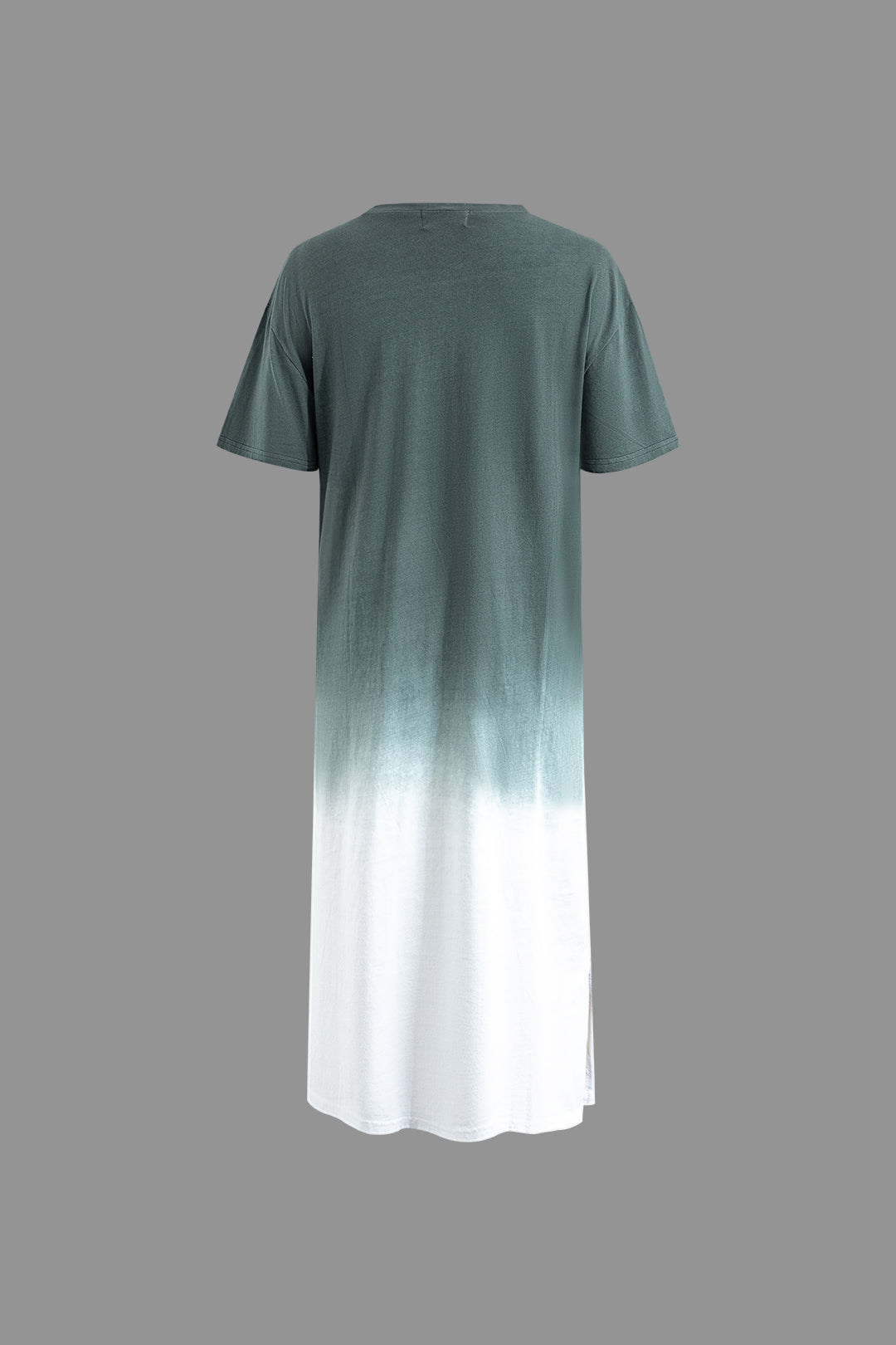 Ombre Round Neck Midi T-Shirt Dress - Y2K Aesthetic Casual Style for Effortless Chic