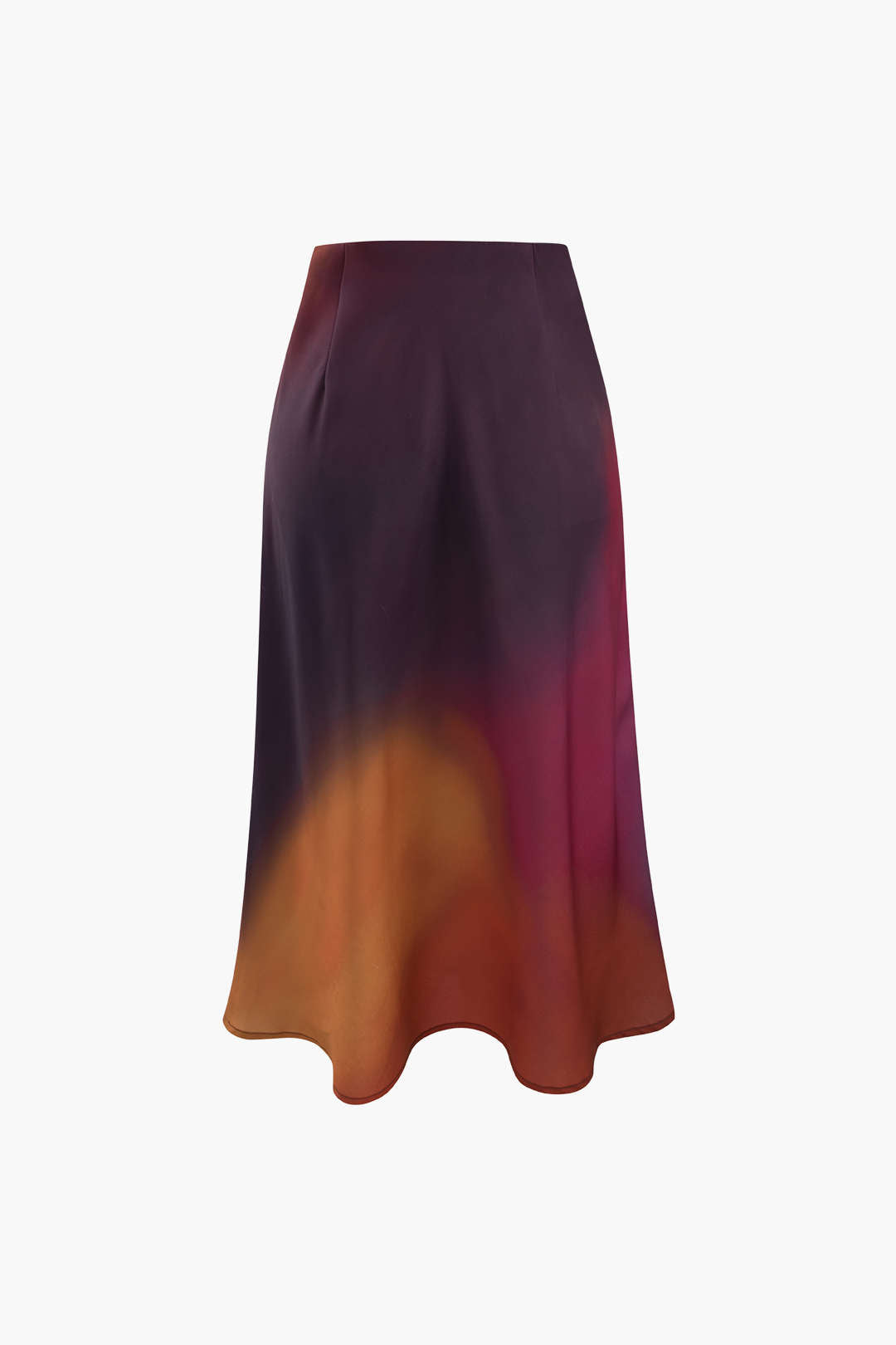 Ombre Satin Midi Skirt - Y2K Aesthetic Fashion for Chic Coquette and Grunge Styles