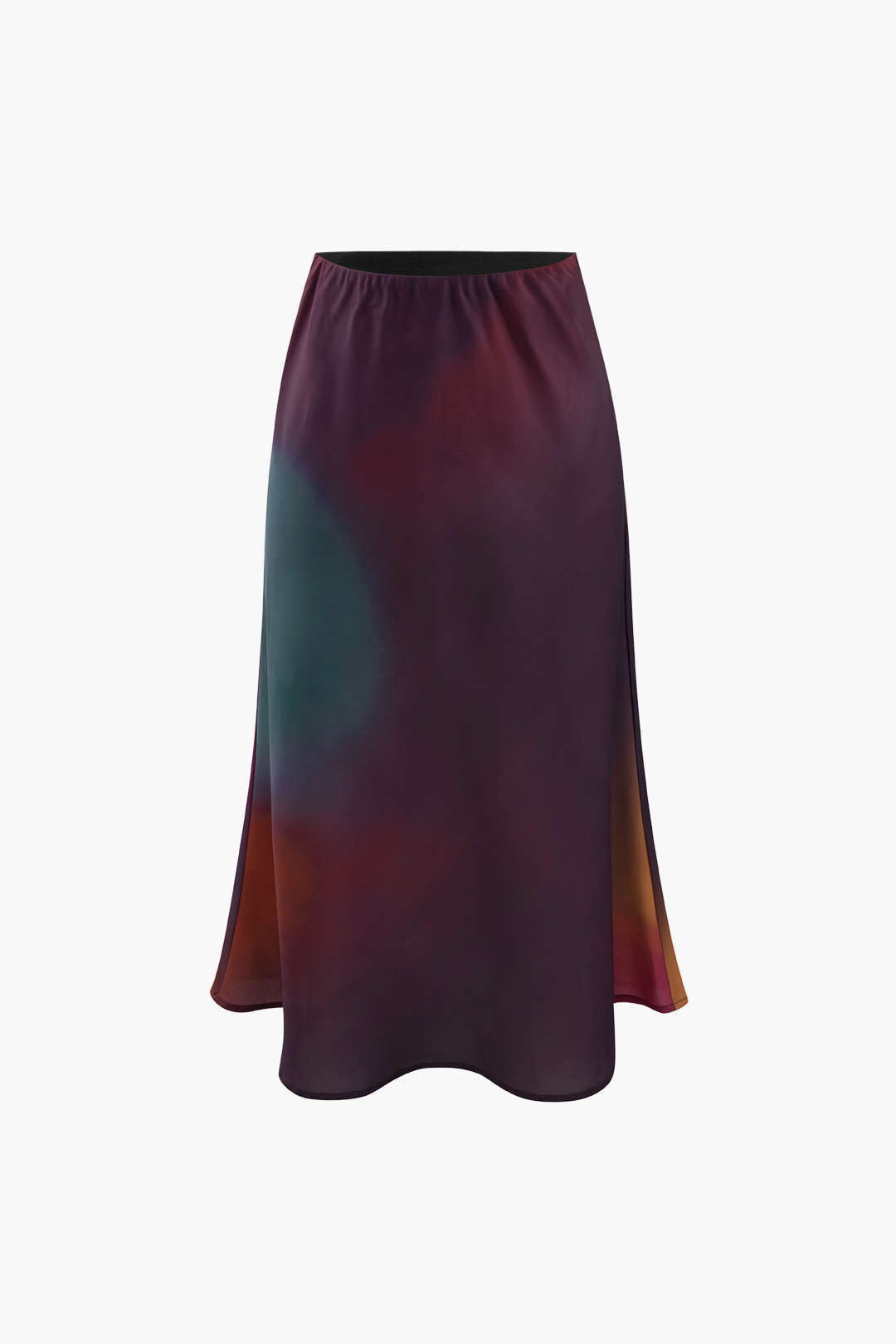 Ombre Satin Midi Skirt - Y2K Aesthetic Fashion for Chic Coquette and Grunge Styles