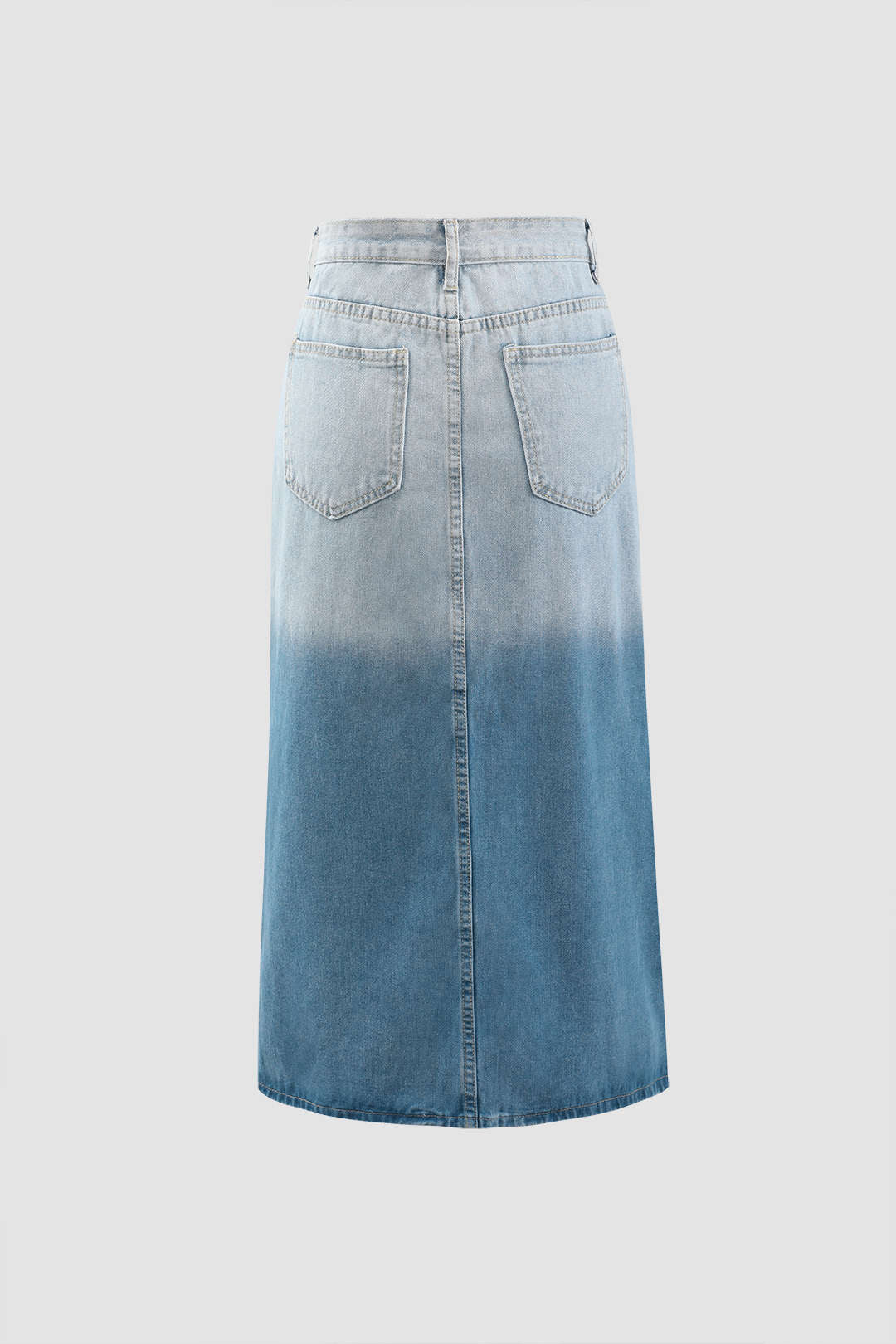 Ombre Slit Front Denim Skirt - Y2K Aesthetic Cargo Skirt for Trendy Outfits