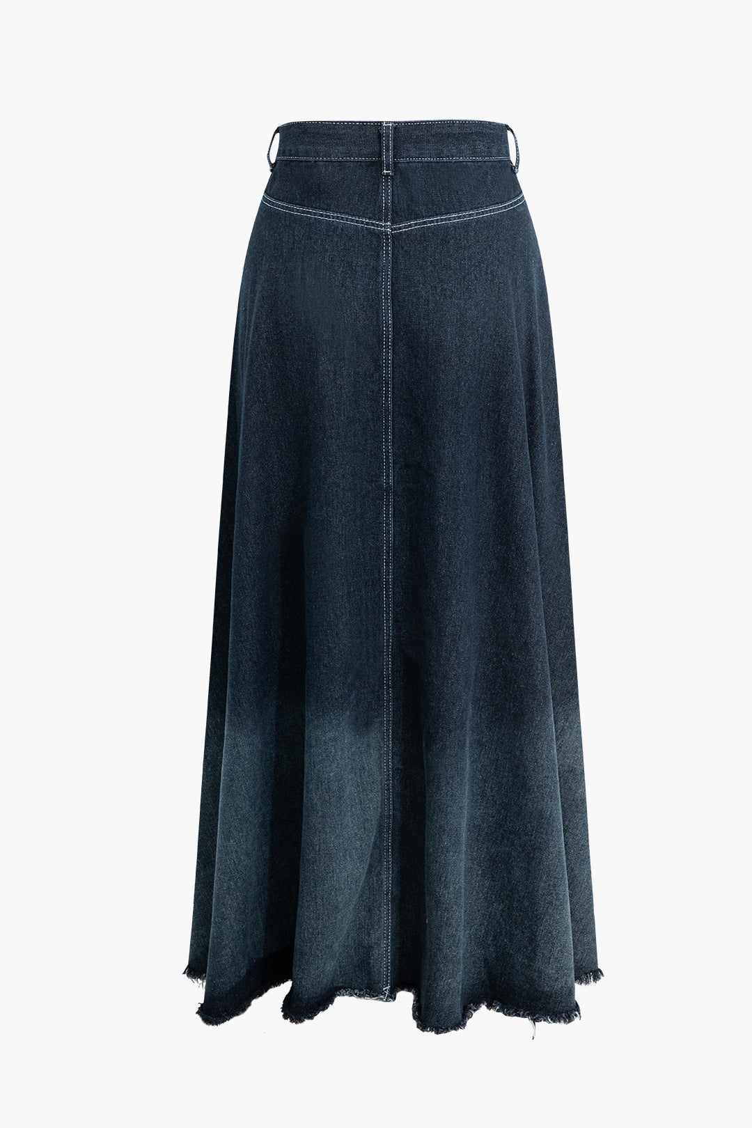 Ombre Stitching Detail Y2K Denim Mermaid Maxi Skirt for Trendy Aesthetic Outfits