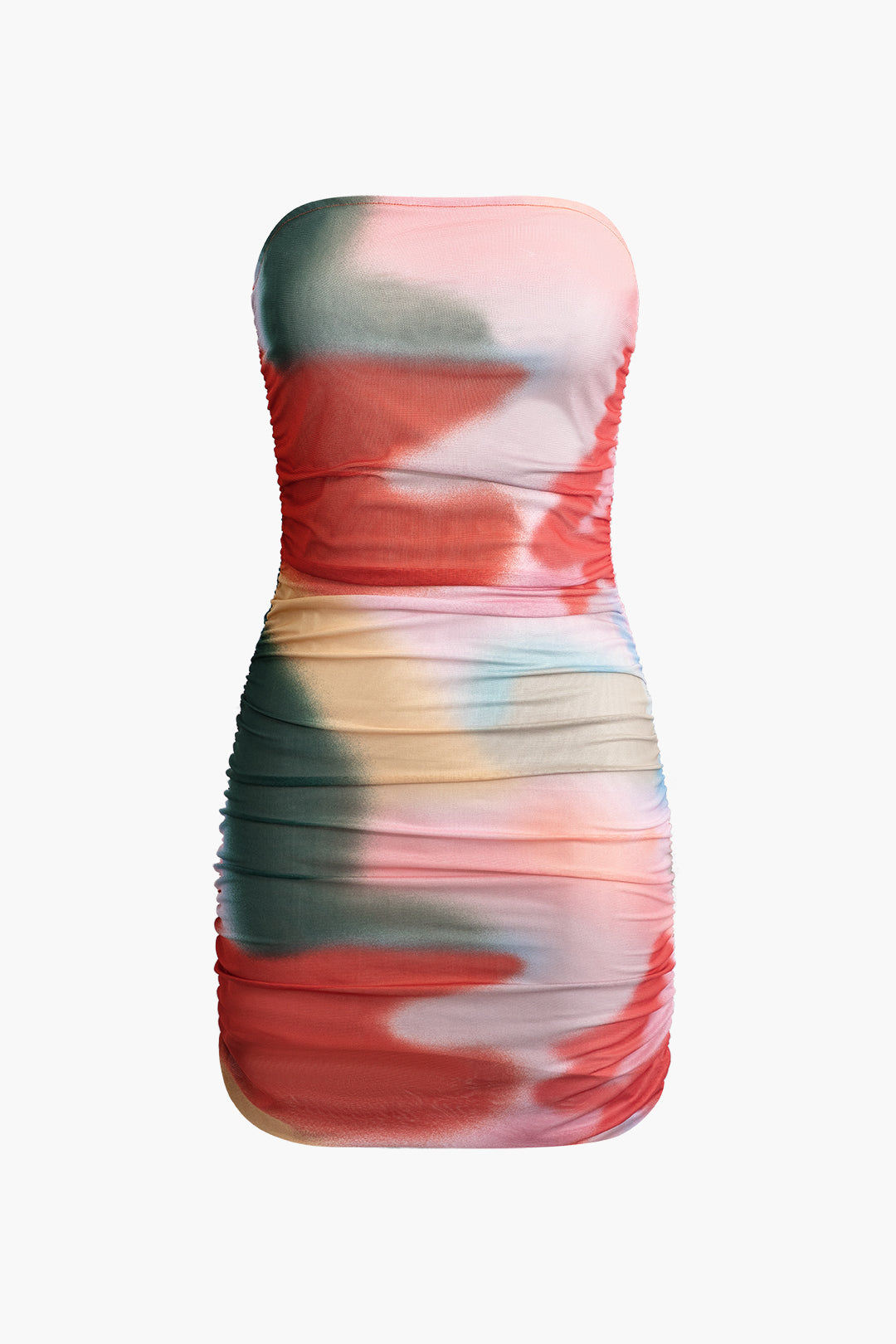 Ombre Tie Dye Strapless Mini Dress - Y2K Aesthetic Summer Vibes for Trendy Outfits