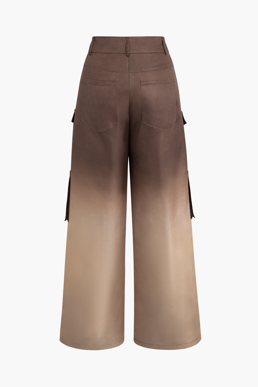 Ombre Wide Leg Cargo Pants with Flap Pockets for Y2K and Grunge Aesthetic Outfits