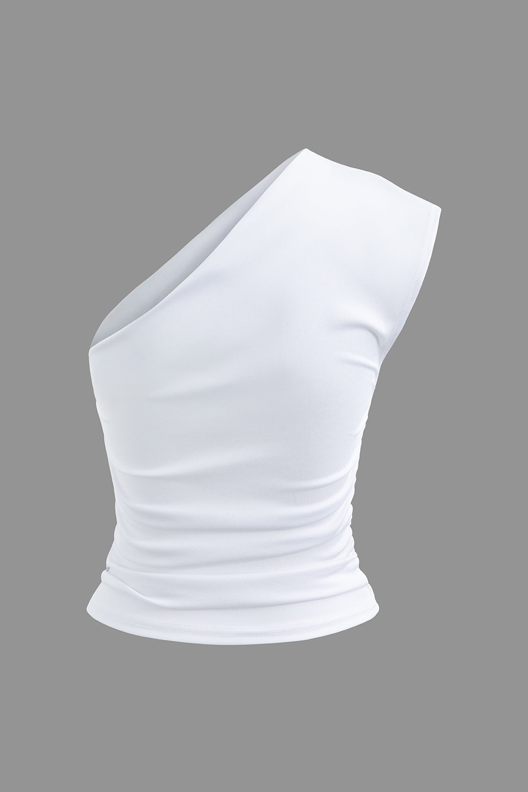 One Shoulder Ruched T-Shirt - Y2K Aesthetic Cute Top for Trendy Coquette Style Outfits