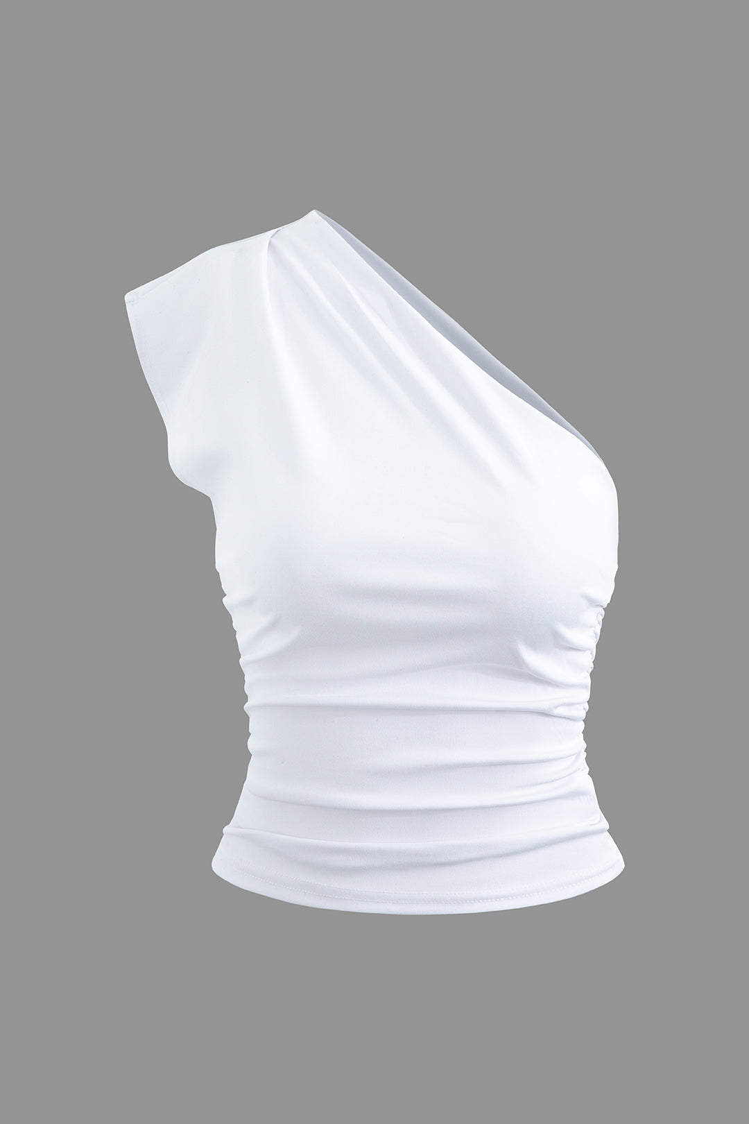 One Shoulder Ruched T-Shirt - Y2K Aesthetic Cute Top for Trendy Coquette Style Outfits