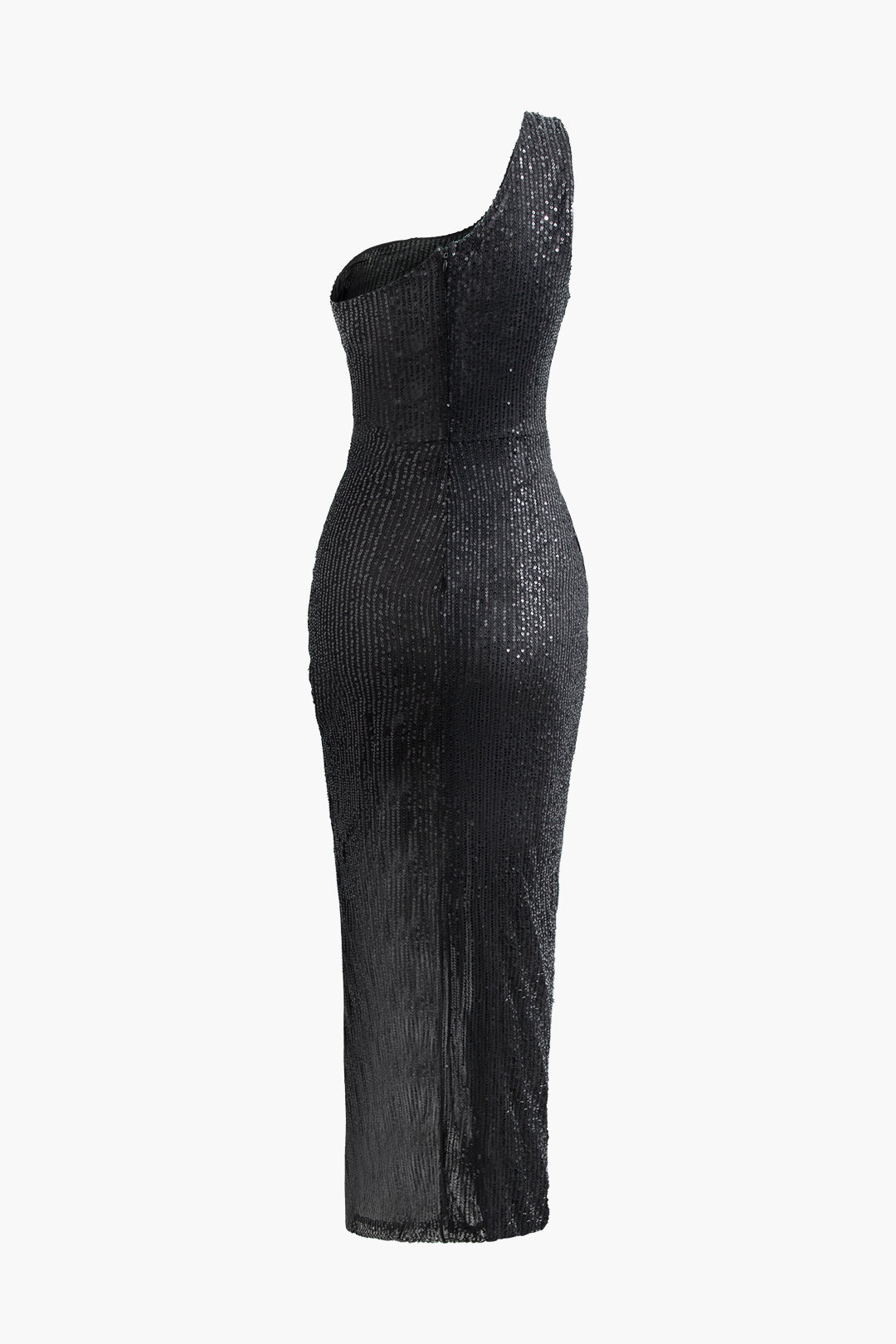 One Shoulder Sequin Slit Maxi Dress - Y2K Glamour for Coquette and Grunge Aesthetics