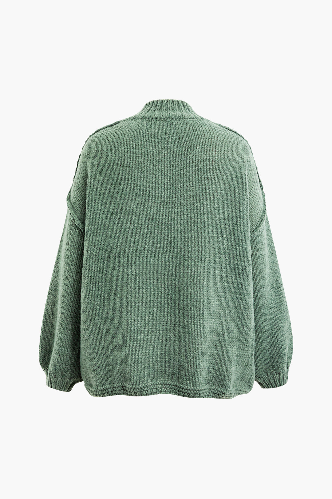 Oversized Y2K Style Seam Detail Mock Neck Sweater for Cozy Aesthetic Outfits