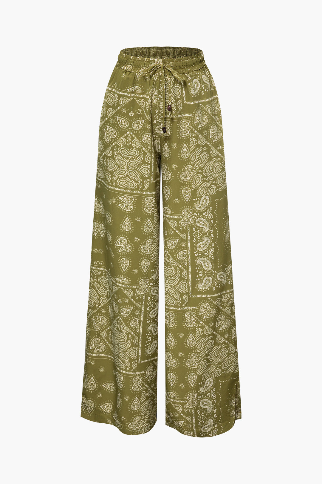 Paisley Print High Waist Wide Leg Pants for Y2K Aesthetic and Coquette Style Outfits