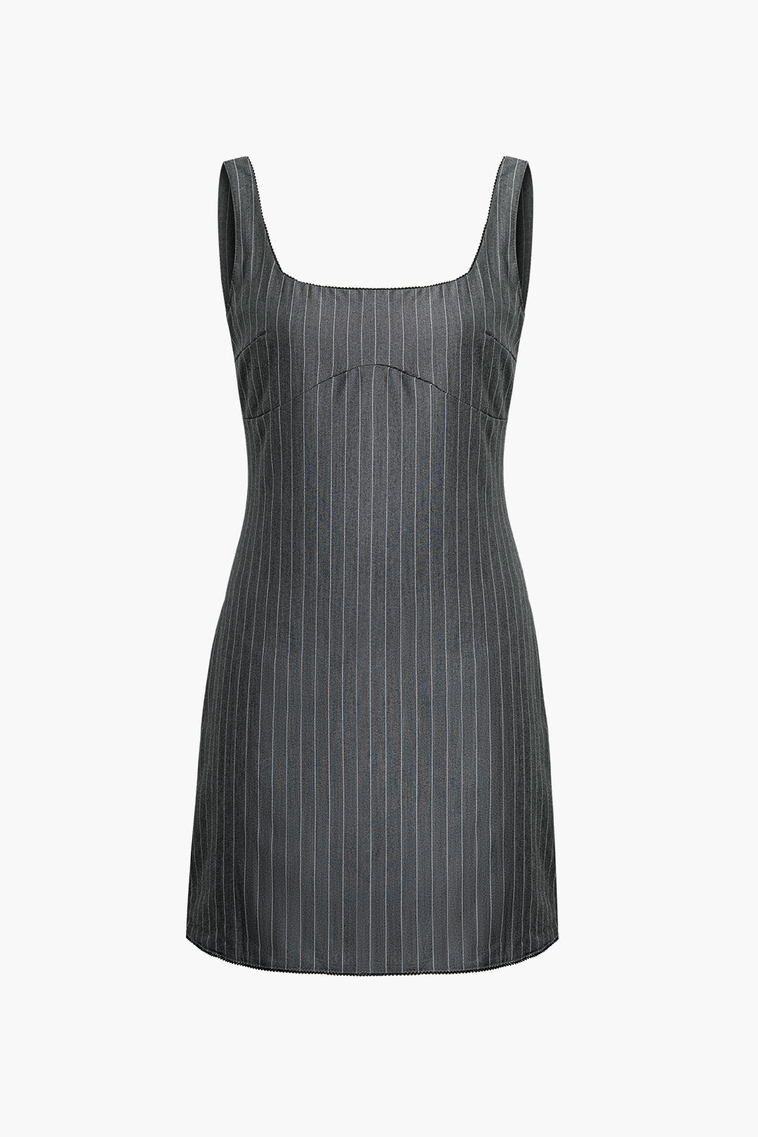 Pinstripe Square Neck Sleeveless Mini Dress - Y2K Aesthetic Cute Dress for Stylish Outfits