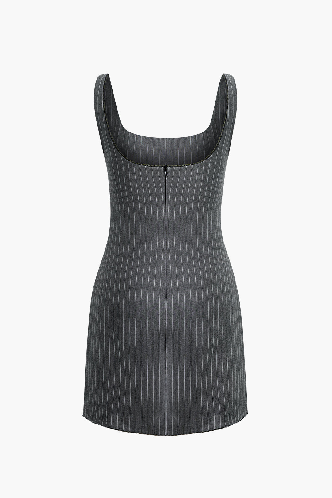 Pinstripe Square Neck Sleeveless Mini Dress - Y2K Aesthetic Cute Dress for Stylish Outfits