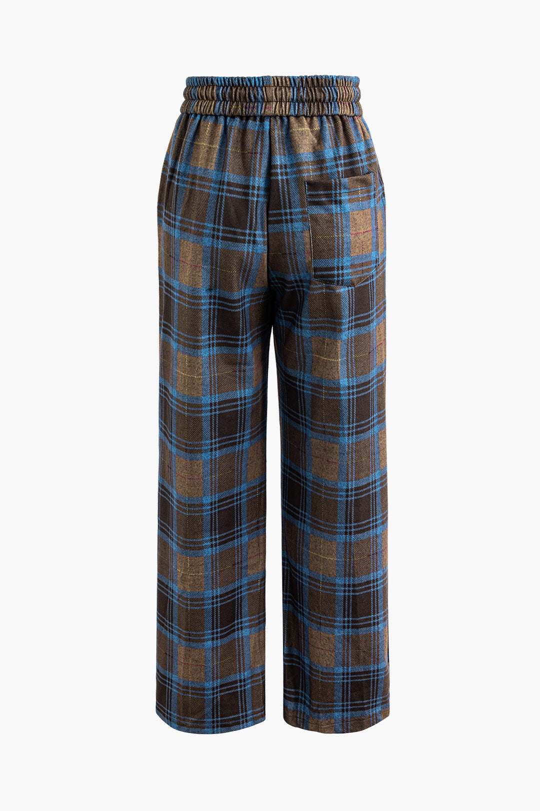 Plaid Drawstring Straight Leg Pants for Y2K Aesthetic and Coquette Style Outfits