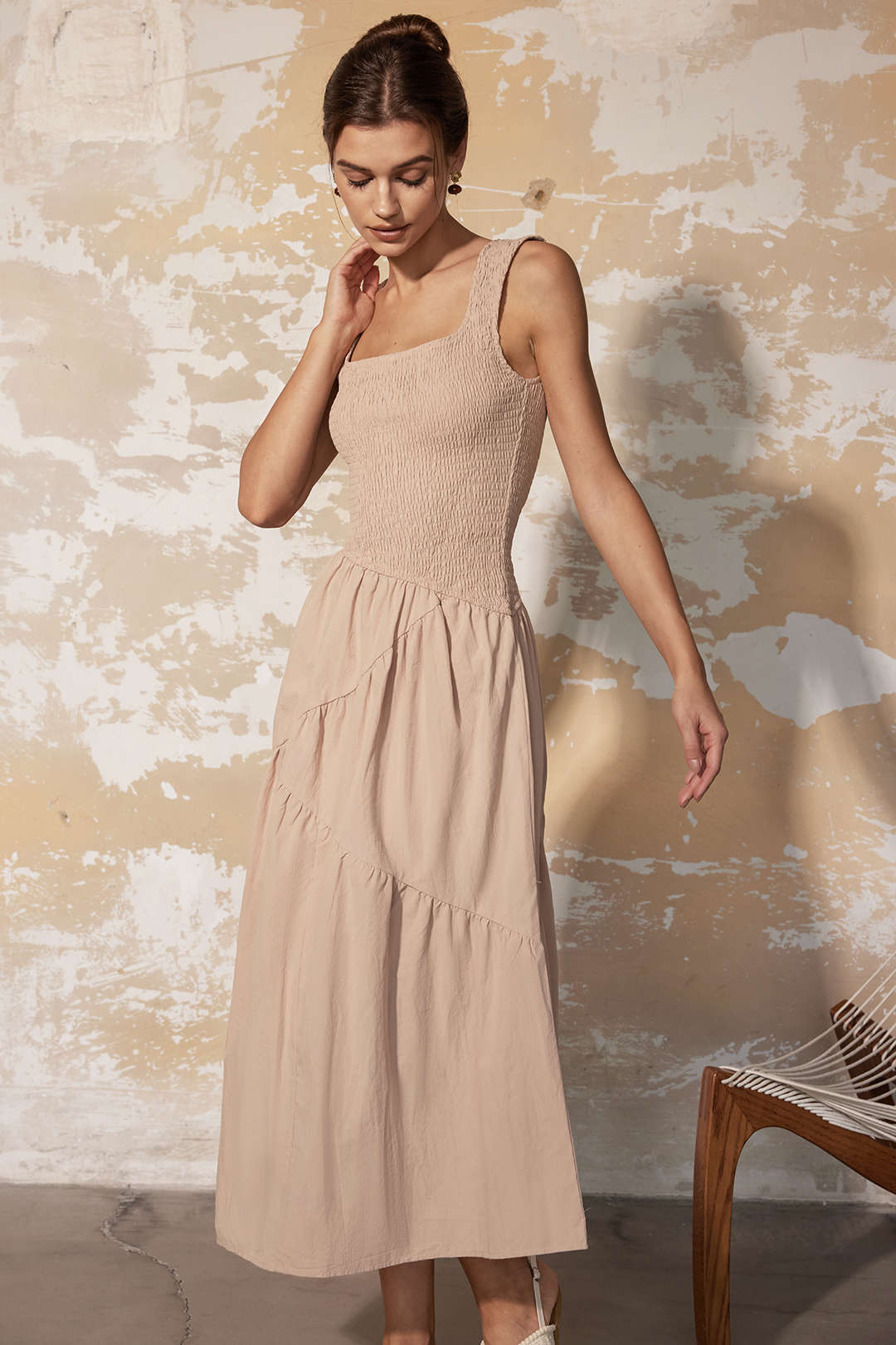 Pleated Backless Midi Dress - Y2K Aesthetic Sleeveless Style for Effortless Chic