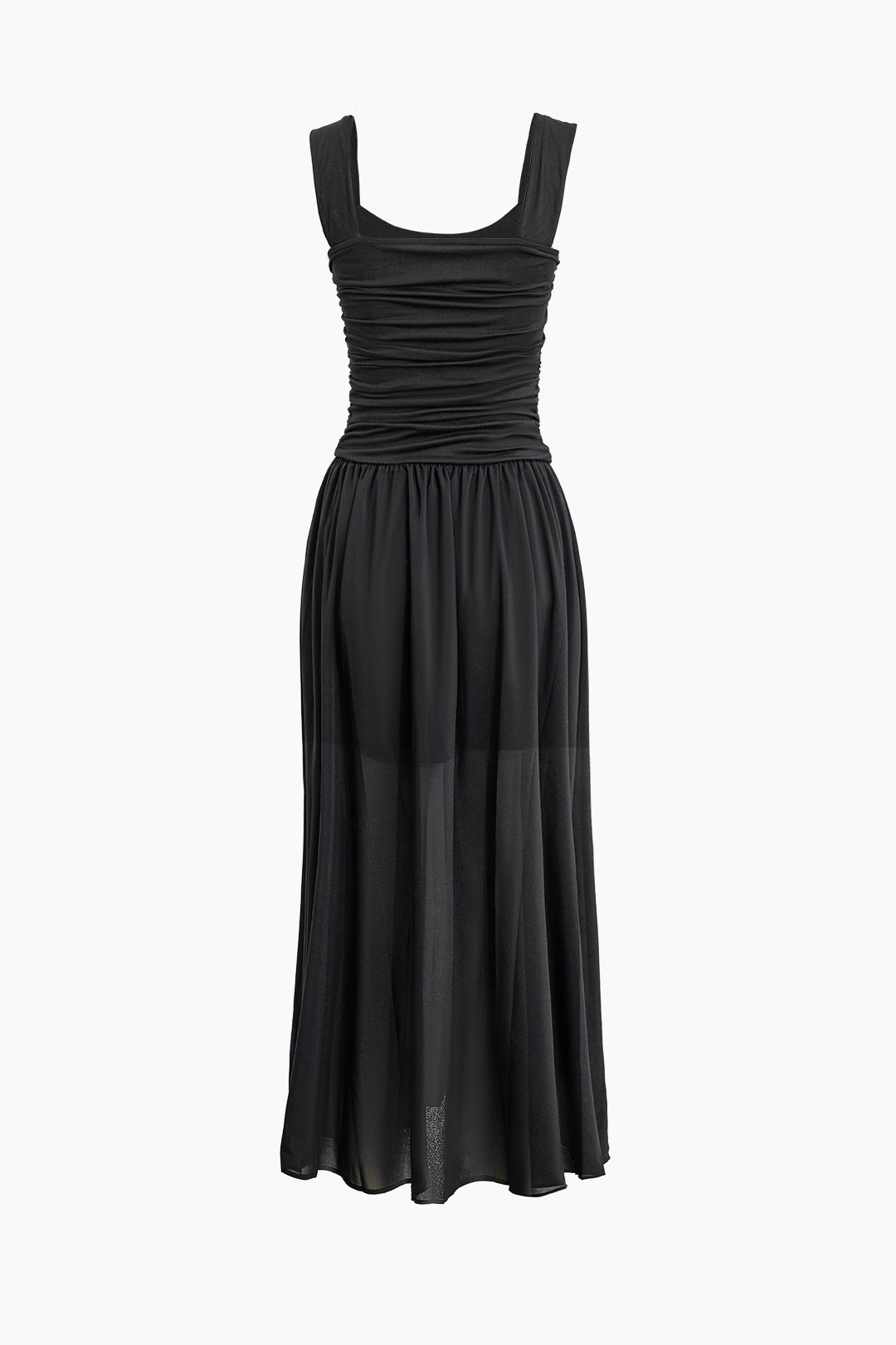 Pleated Sleeveless Midi Dress in Y2K Style - Perfect for Coquette and Grunge Aesthetics