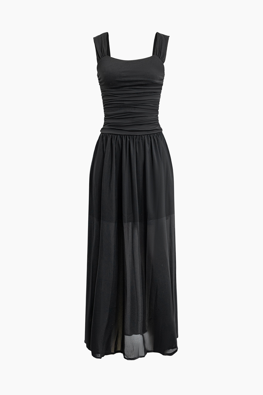 Pleated Sleeveless Midi Dress in Y2K Style - Perfect for Coquette and Grunge Aesthetics