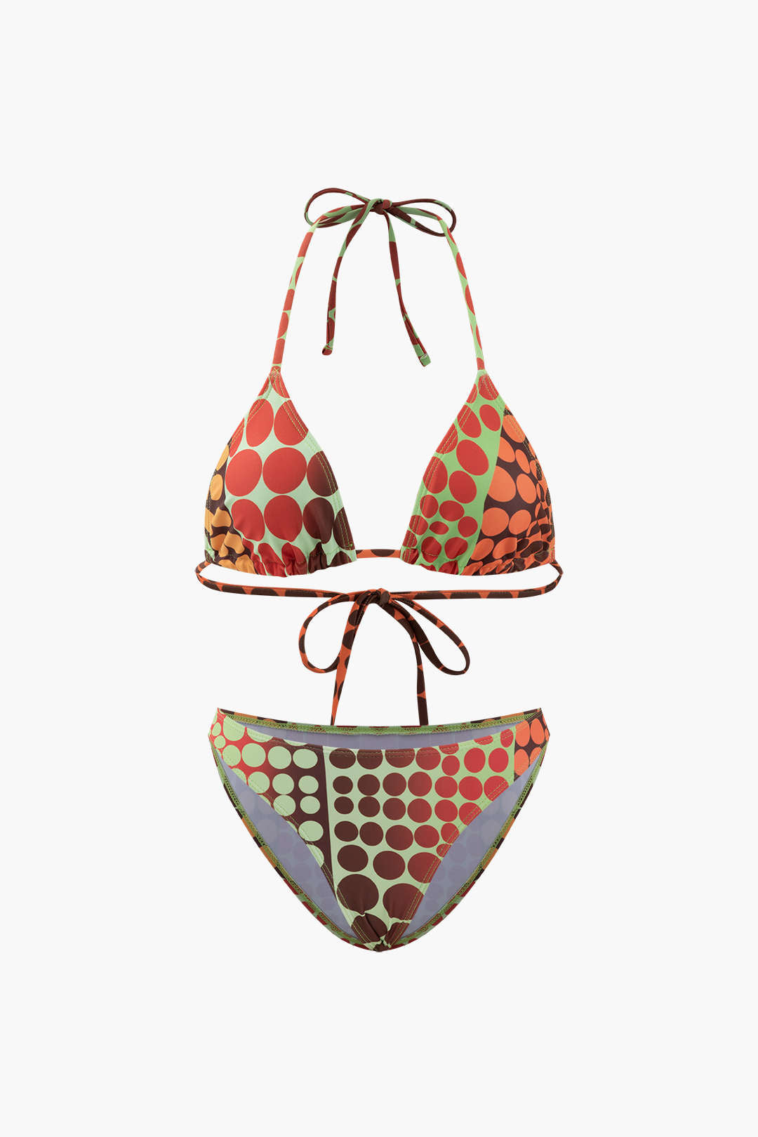 Polka Dot Y2K Bikini Set with Headscarf and Sarong for a Cute Coquette Aesthetic