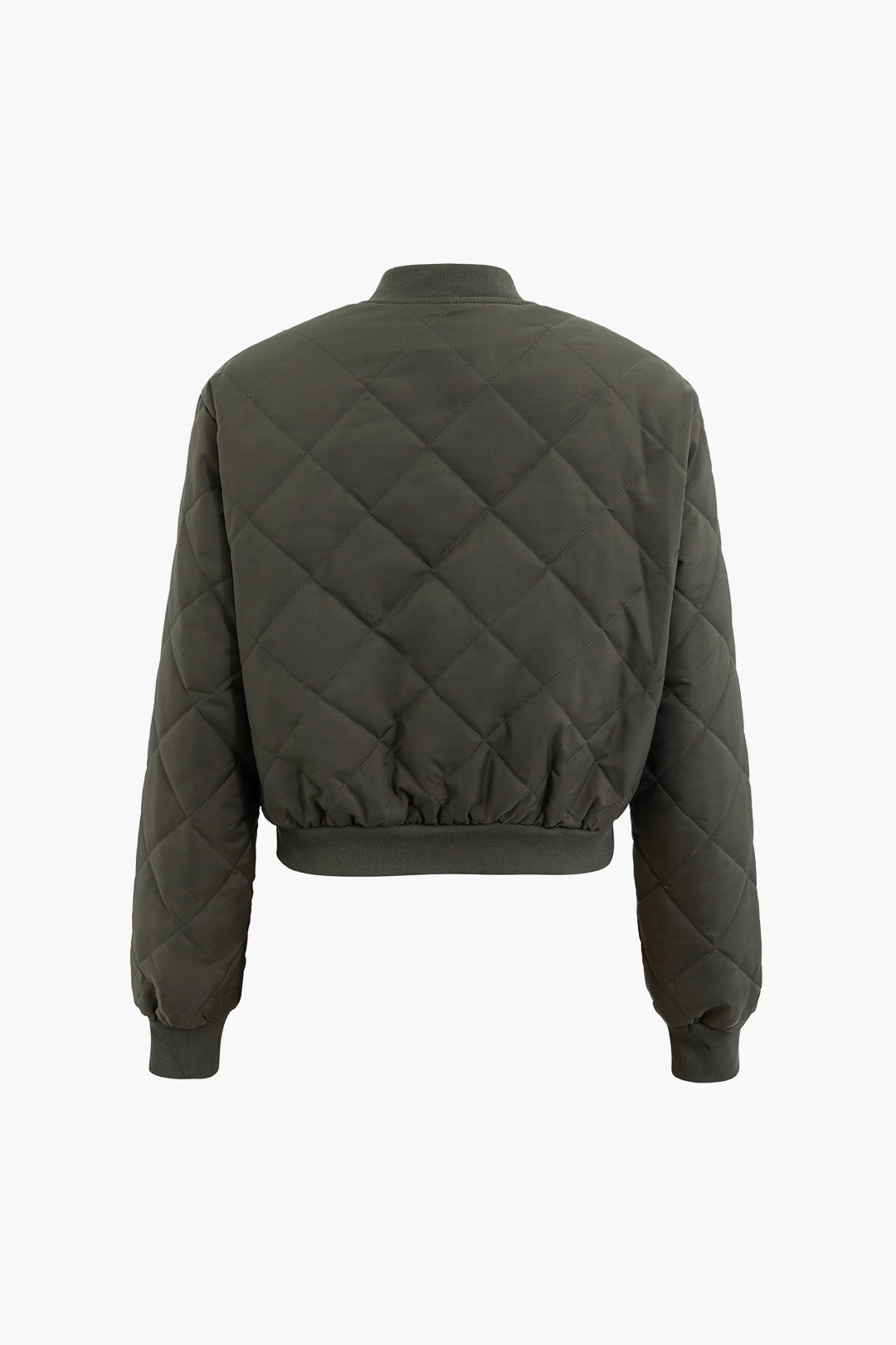 Quilted Stand Collar Button-Up Jacket in Y2K Aesthetic for Cozy Layering and Style