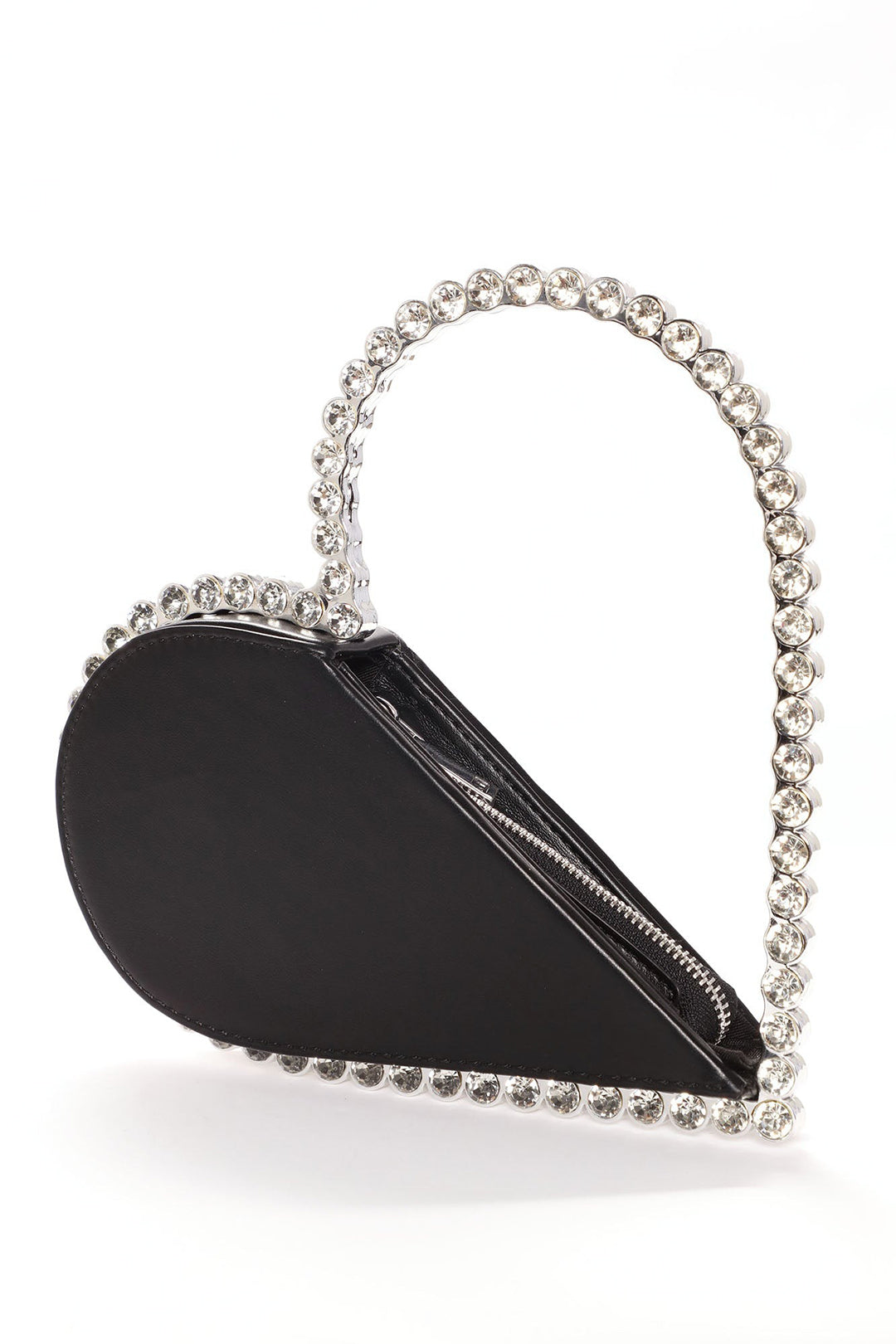 Rhinestone Embellished Heart Cut Out Clutch Bag for Y2K Fashion and Coquette Aesthetic