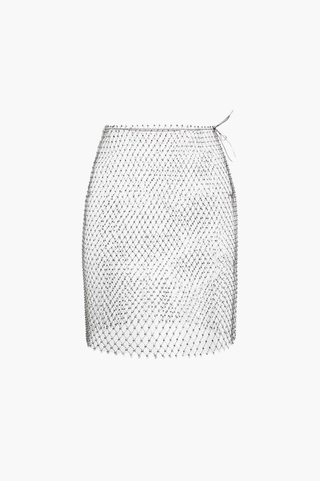 Rhinestone Sheer Net Skirt for Y2K Fashion, Grunge Aesthetic, and Coquette Style Outfits