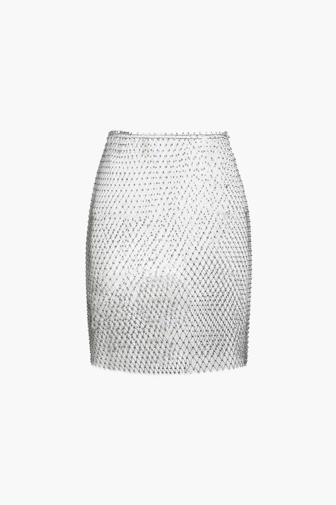 Rhinestone Sheer Net Skirt for Y2K Fashion, Grunge Aesthetic, and Coquette Style Outfits