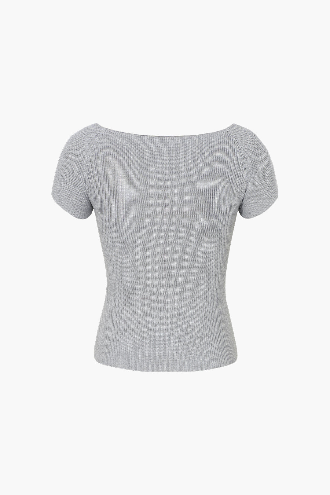 Ribbed Square Neck Short Sleeve Tee - Y2K Aesthetic Cute Top for Stylish Outfits