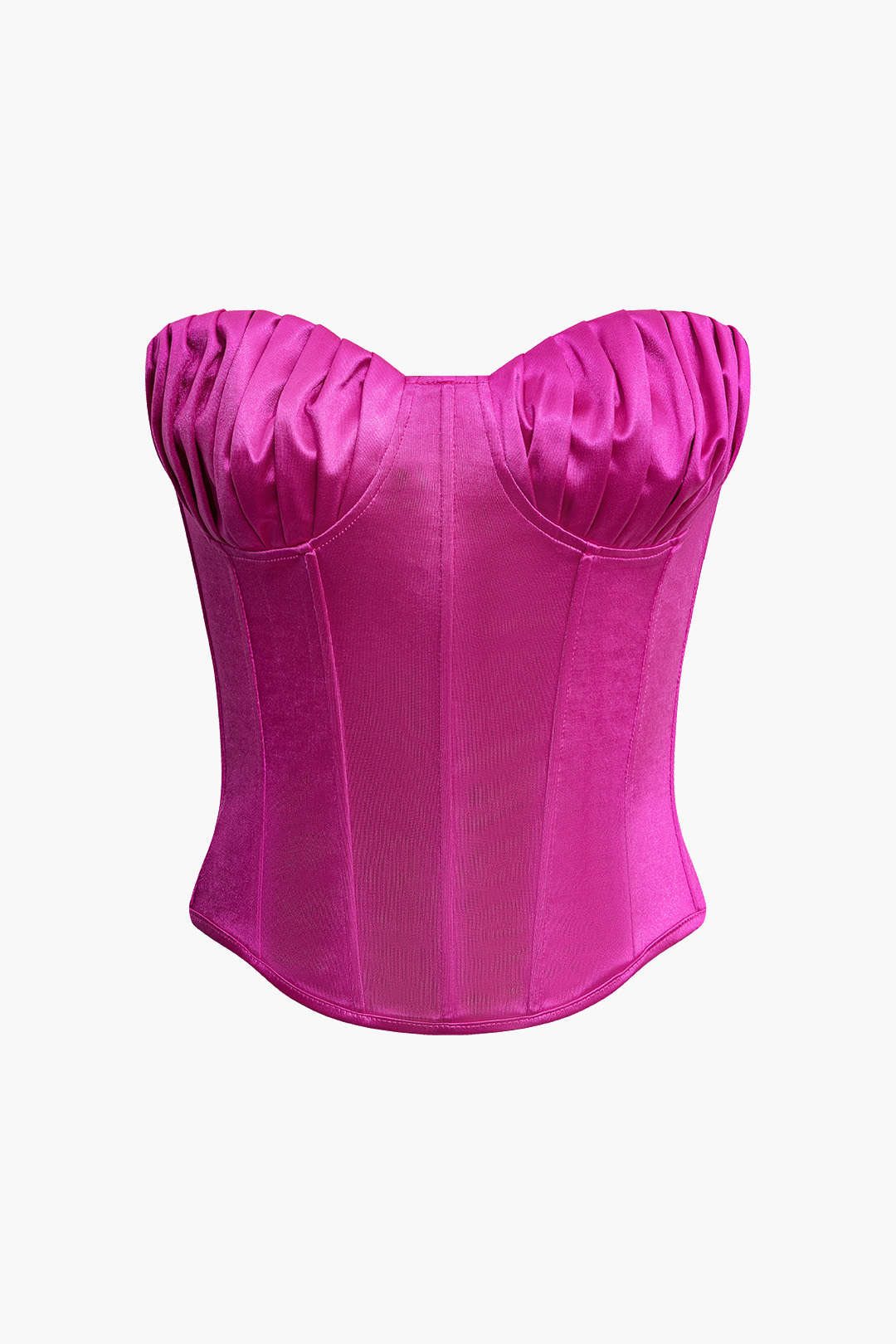 Ruched Bust Strapless Corset Top in Y2K Fashion - Perfect for Coquette Aesthetic Outfits