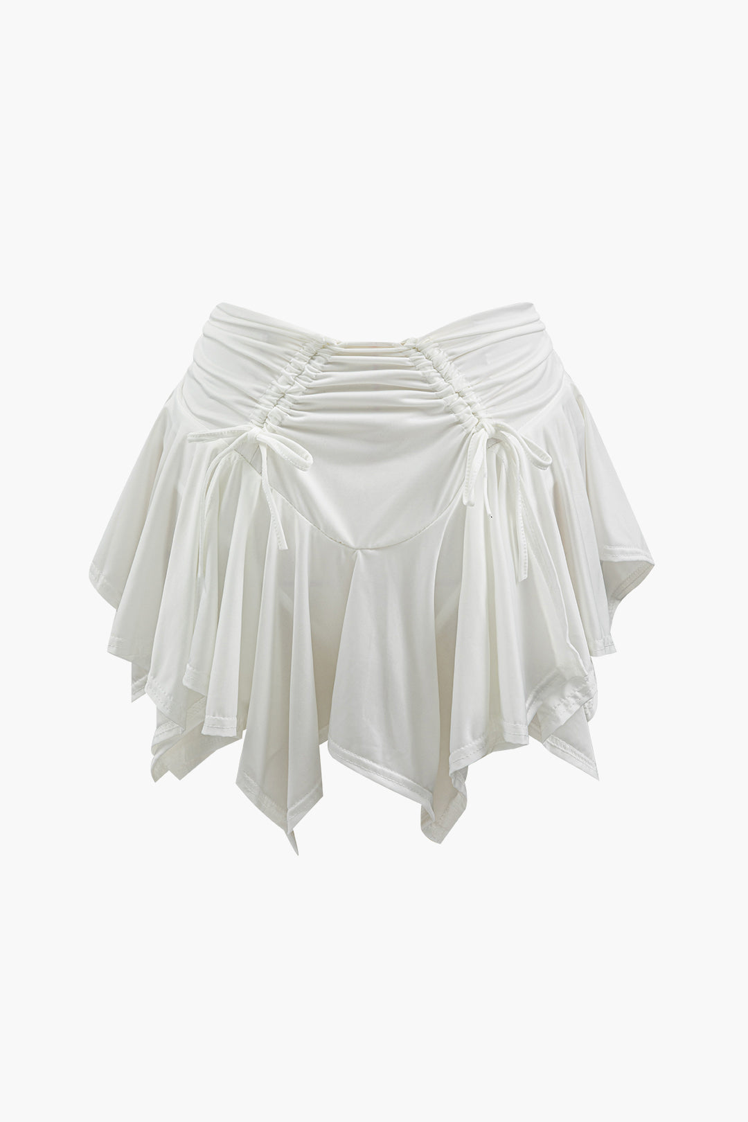 Ruched Drawstring Asymmetric Mini Skirt in Y2K Style for Trendy Aesthetic Outfits