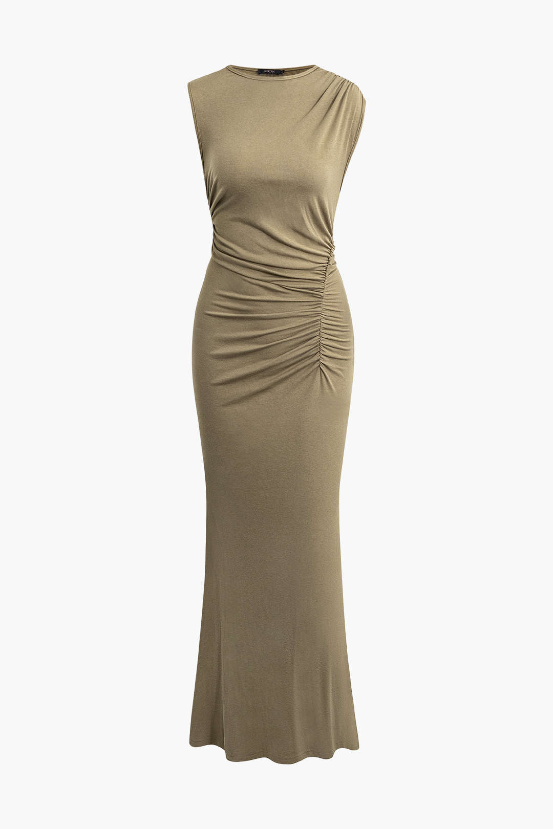 Ruched Sleeveless Mermaid Maxi Dress - Y2K Aesthetic Evening Gown for Chic Style