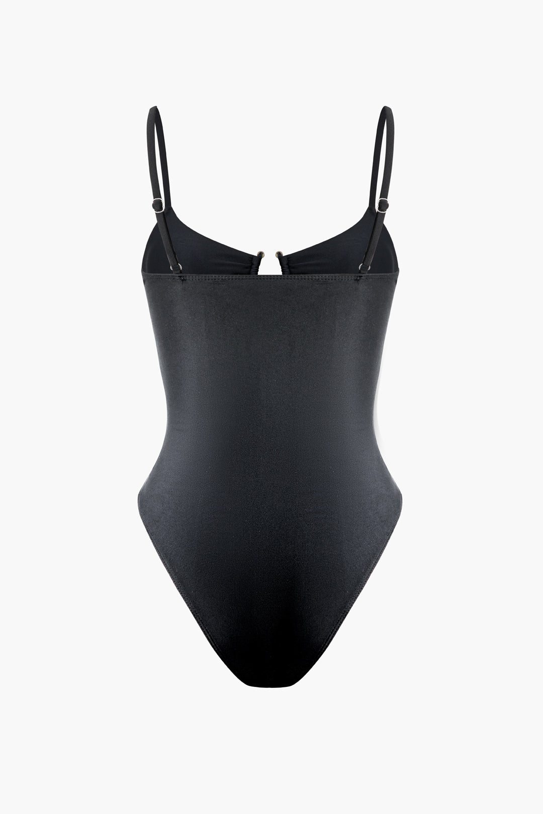 Ruched U-Ring Front Cut Out Bodysuit - Y2K Fashion Essential for Aesthetic Outfits