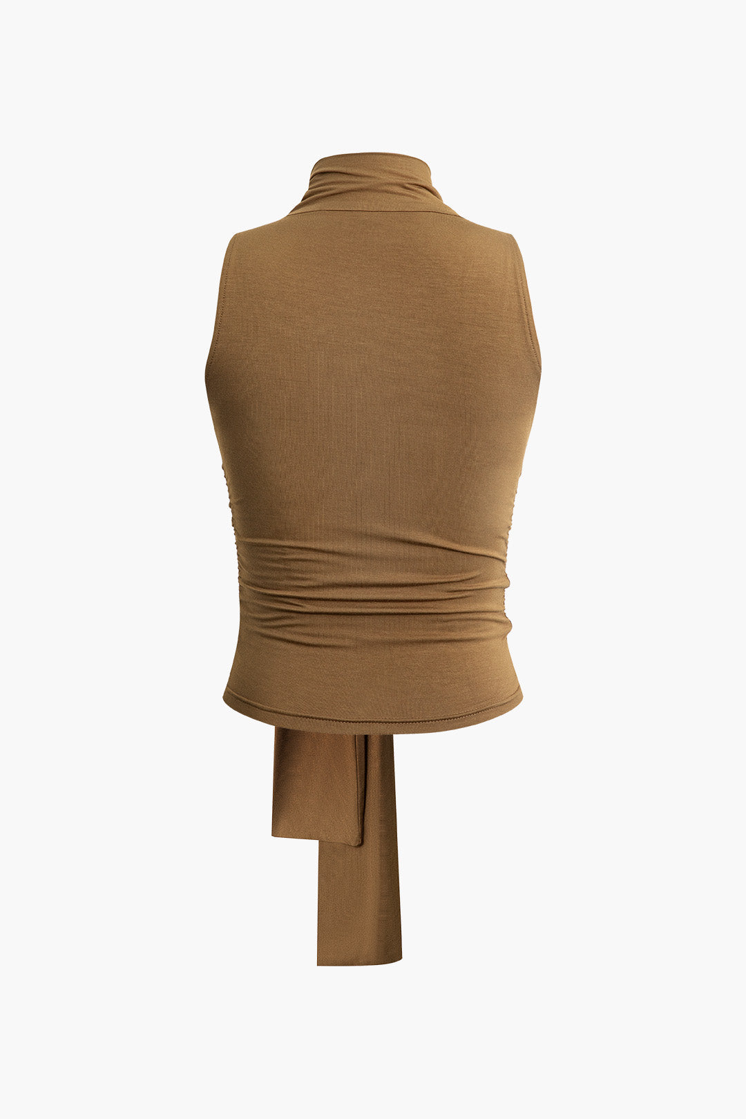 Ruched V-Neck Knot Detail Tank Top - Y2K Aesthetic Cute Top for Stylish Outfits