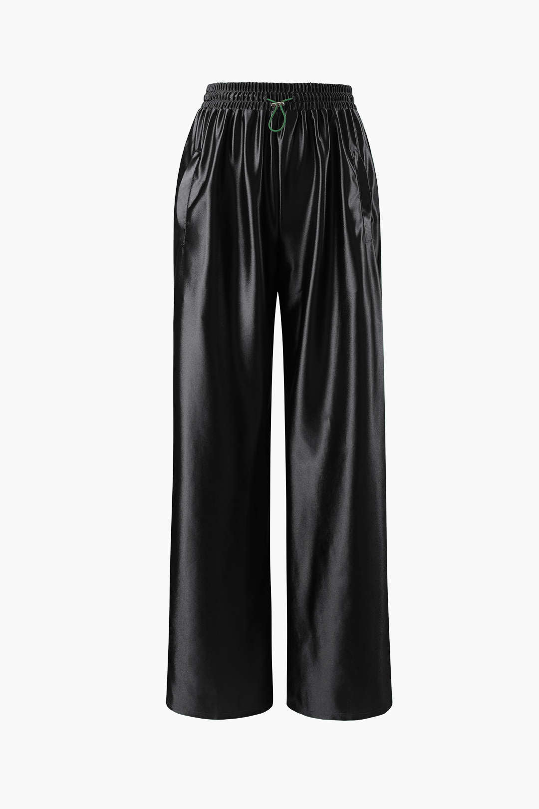 Satin Drawstring Wide Leg Pants for Effortless Y2K Style and Comfy Aesthetic Outfits