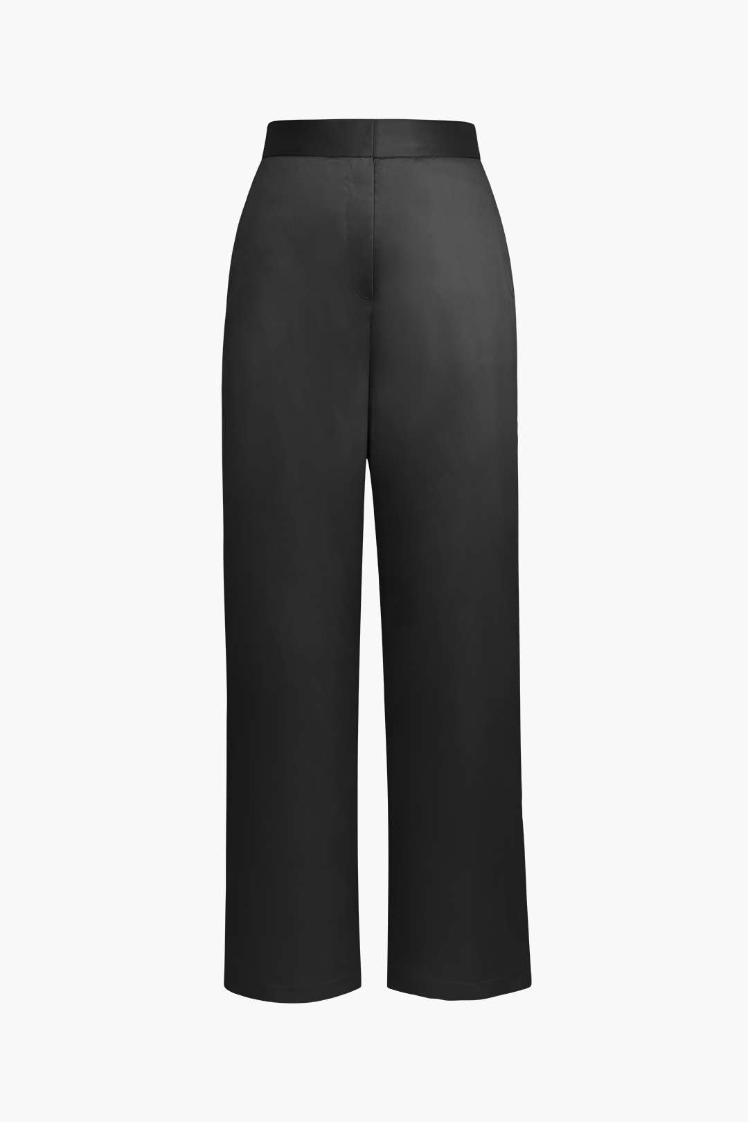 Satin High-Waisted Straight Leg Trousers for Y2K Aesthetic and Coquette Style Outfits